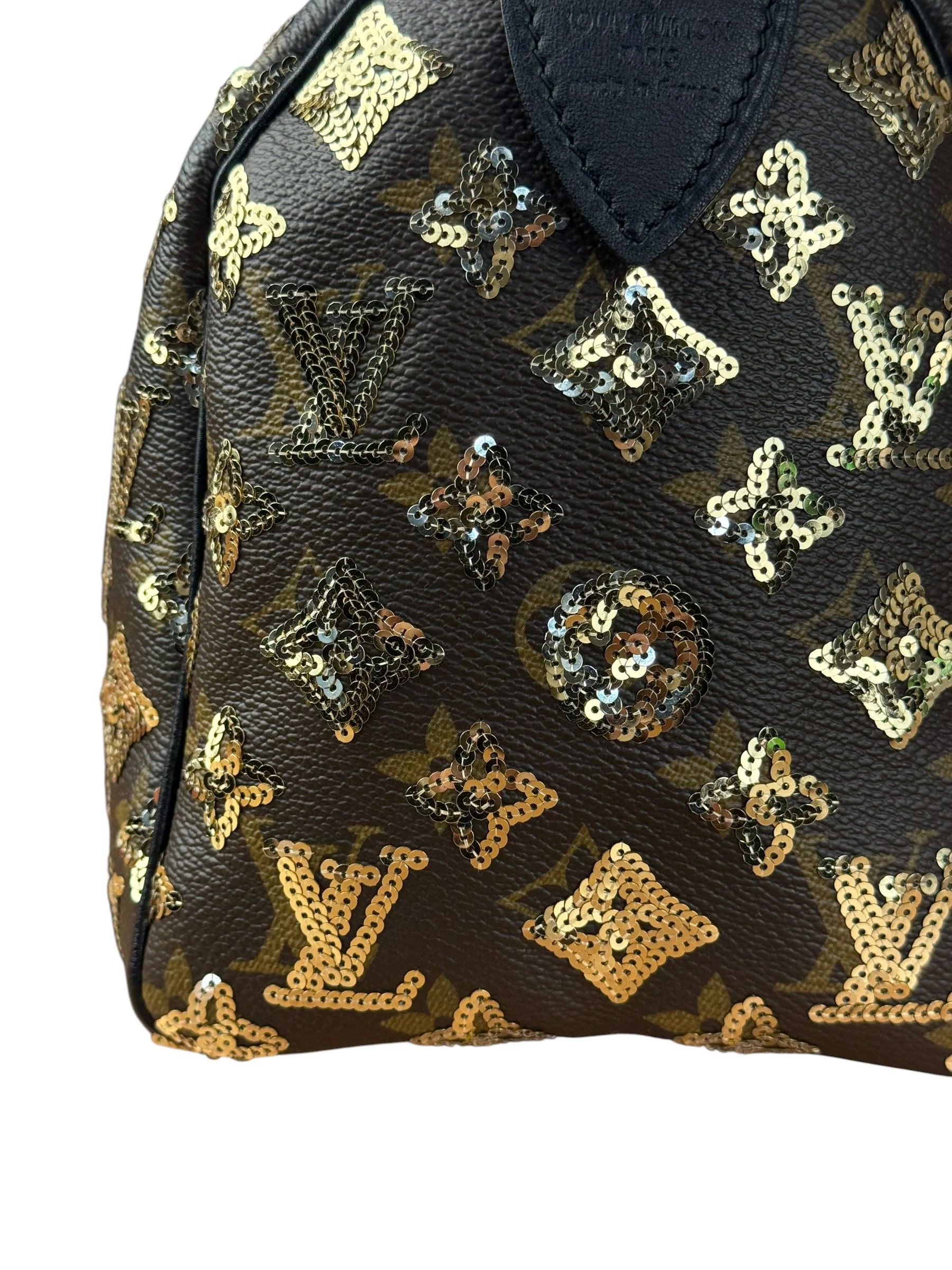 Louis Vuitton Gold Sequins Monogram Speedy Eclipse 30 - Image 10