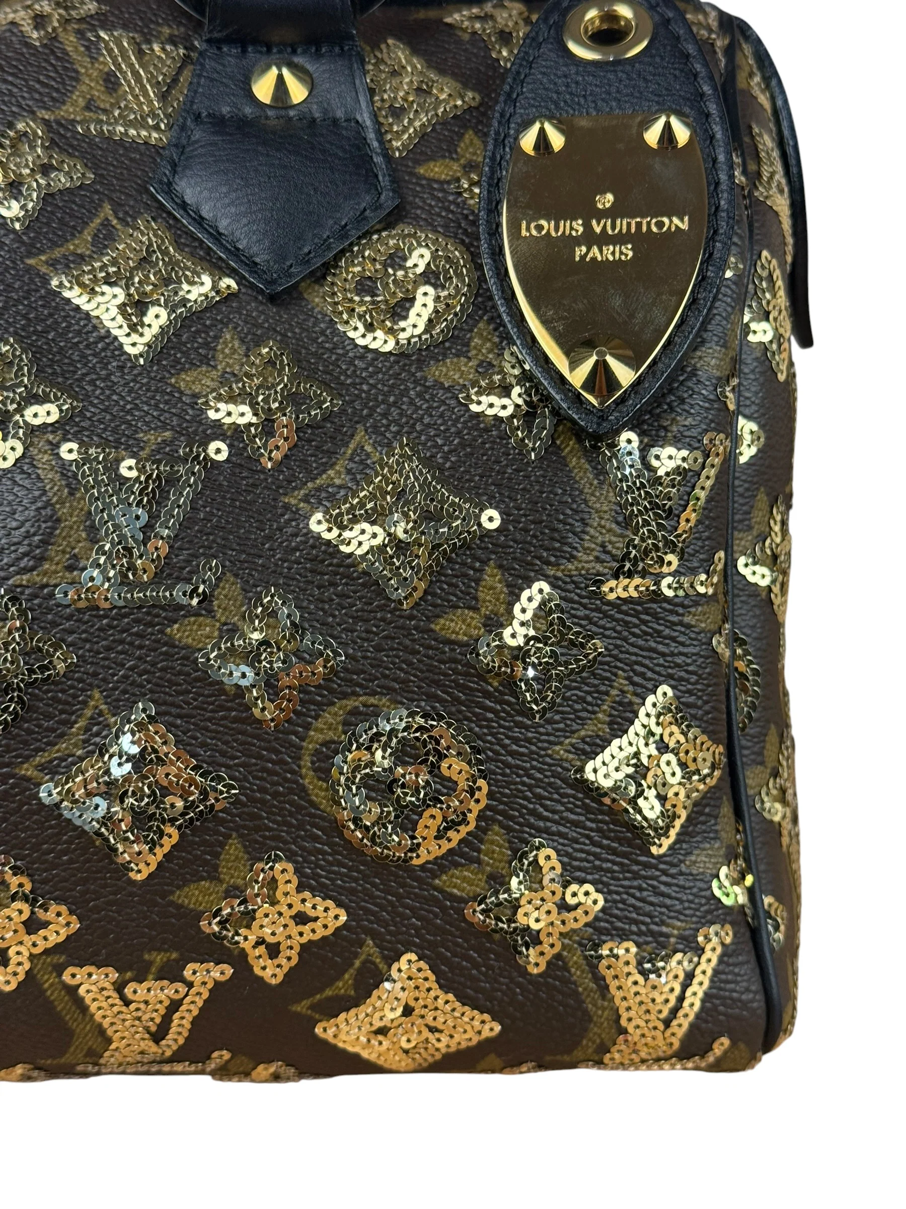 Louis Vuitton Gold Sequins Monogram Speedy Eclipse 30 - Image 4