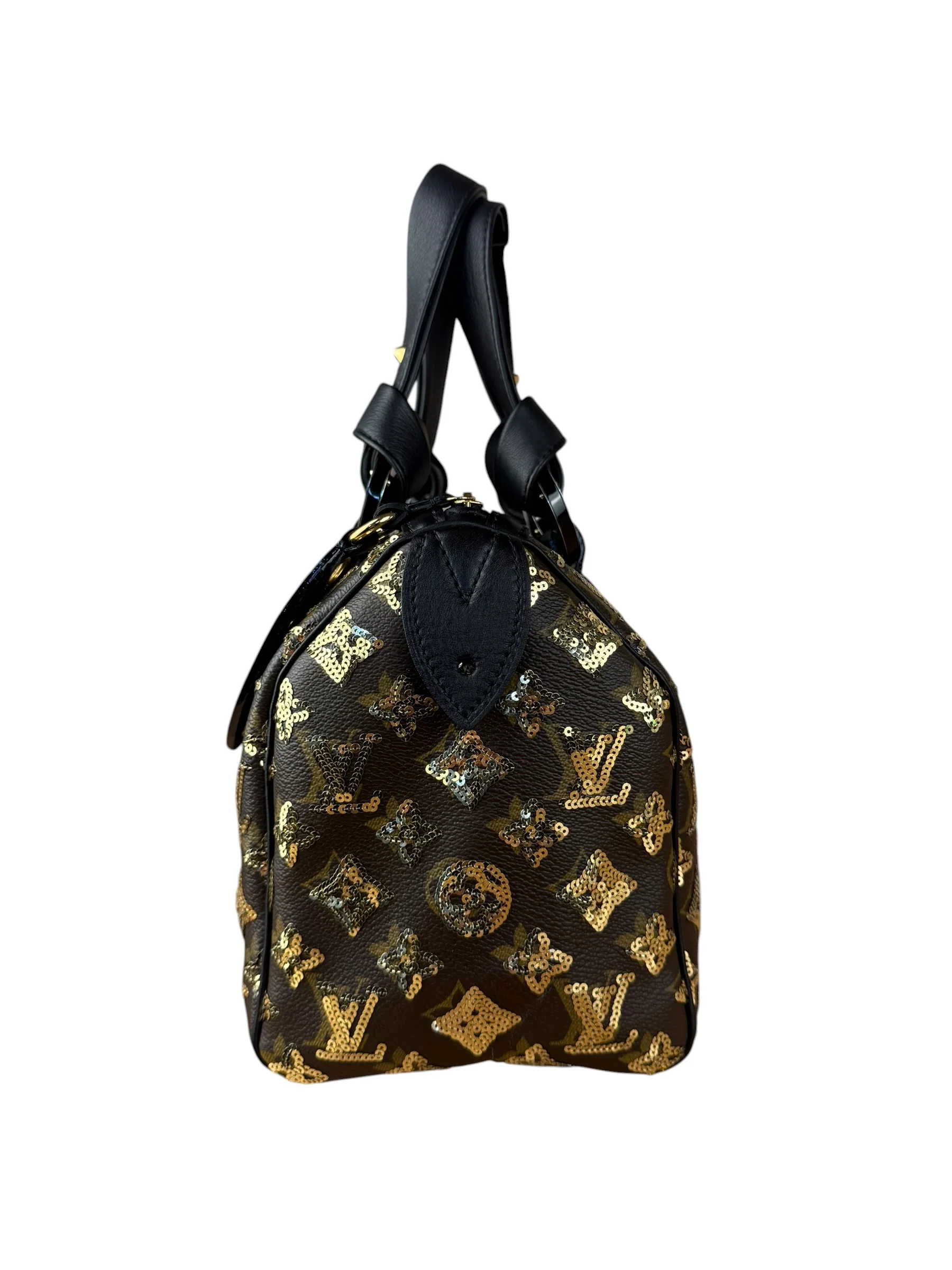 Louis Vuitton Gold Sequins Monogram Speedy Eclipse 30 - Image 6