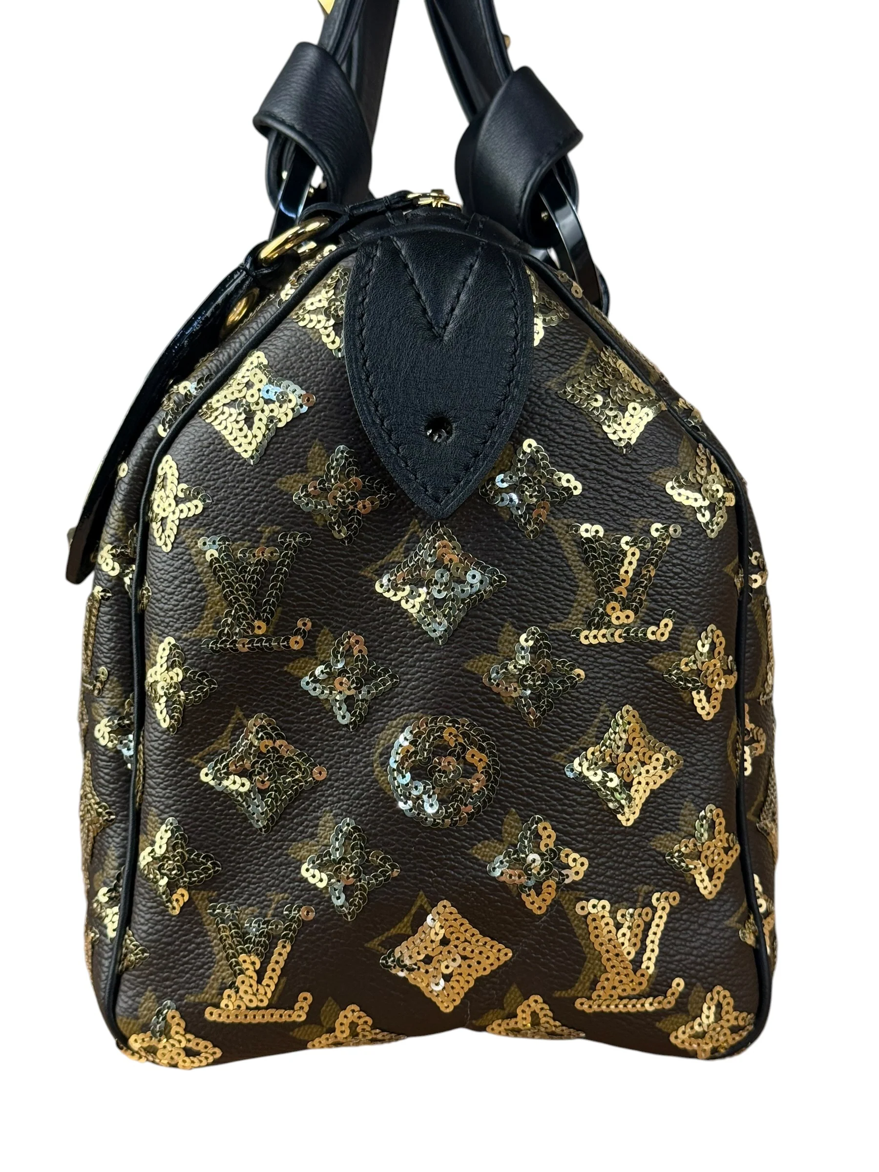 Louis Vuitton Gold Sequins Monogram Speedy Eclipse 30 - Image 7