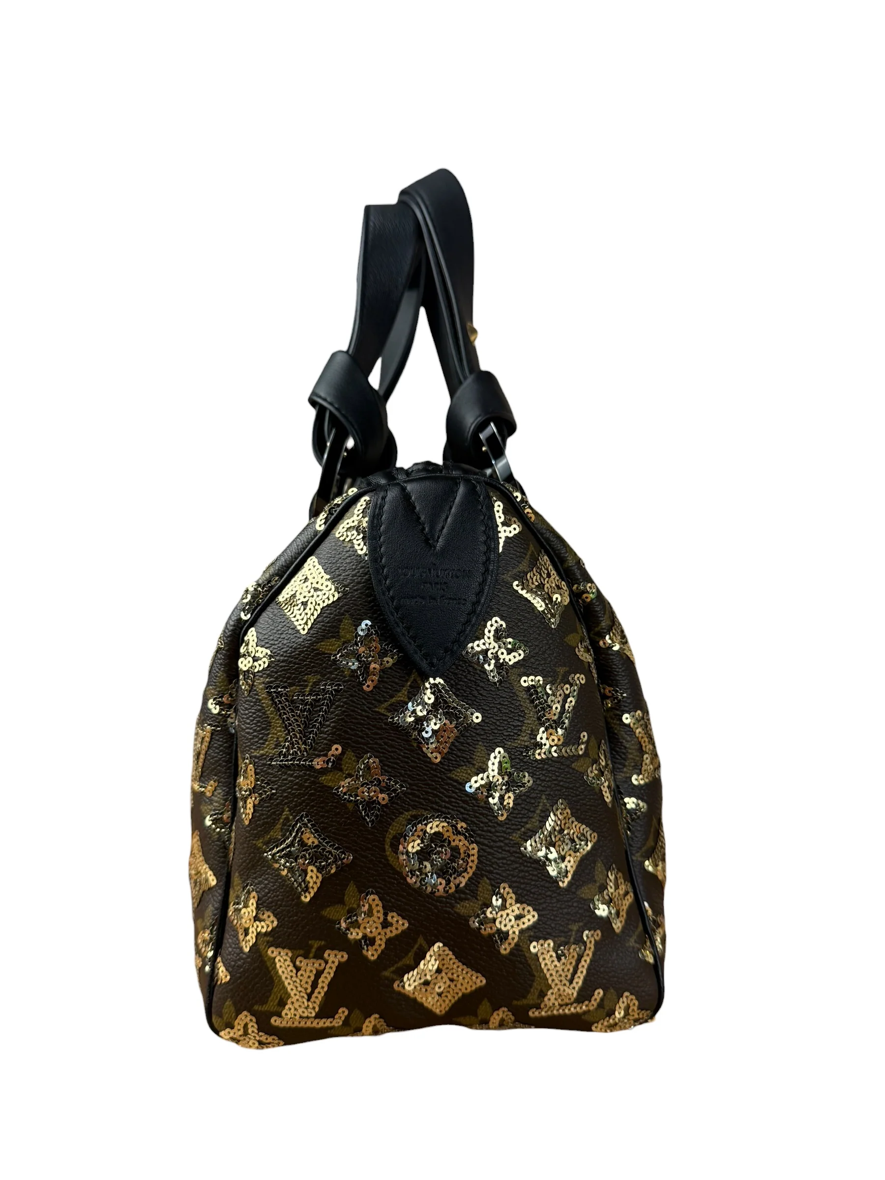 Louis Vuitton Gold Sequins Monogram Speedy Eclipse 30 - Image 8
