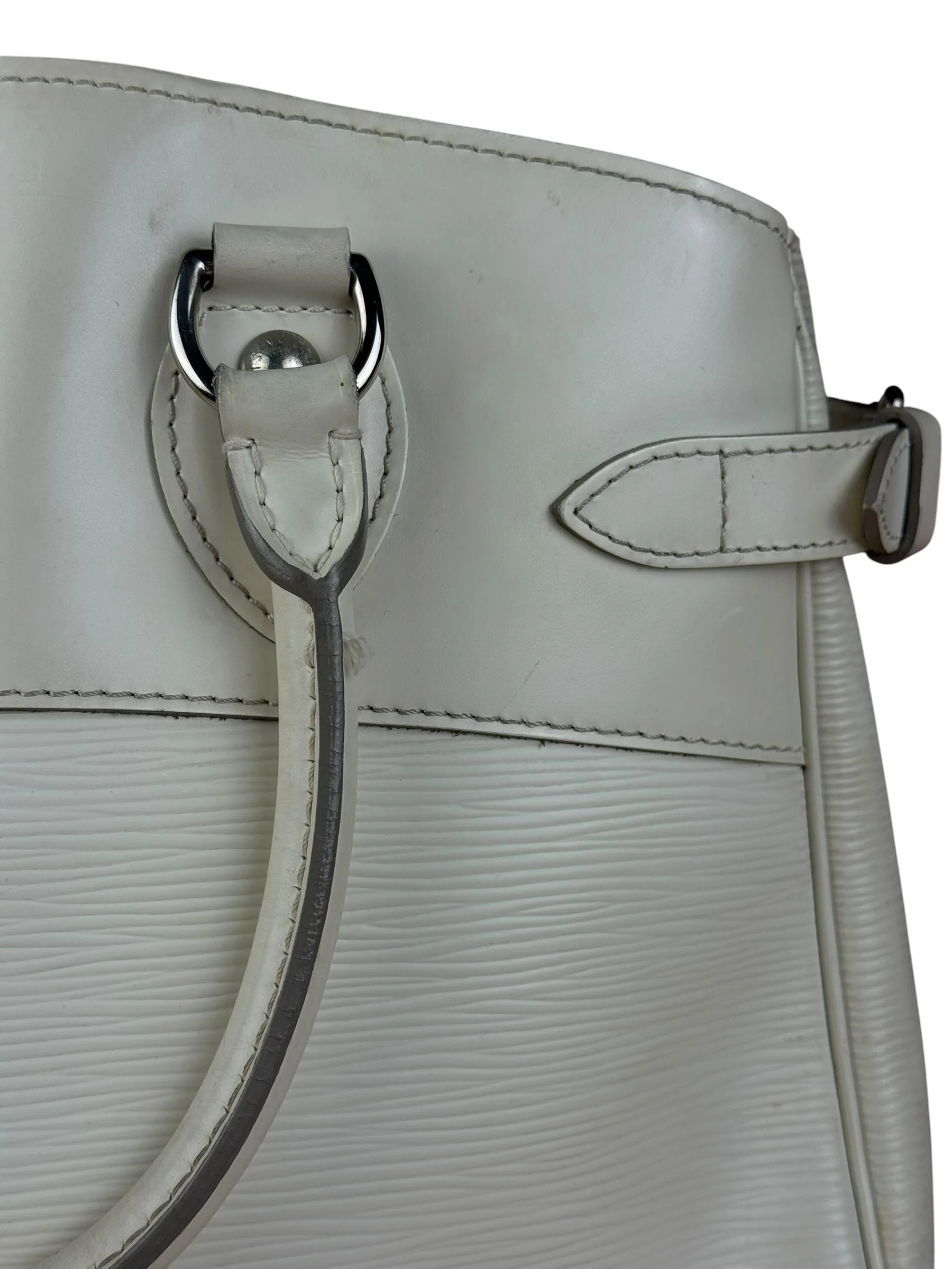 Louis Vuitton White Epi Passy Bag - Image 11