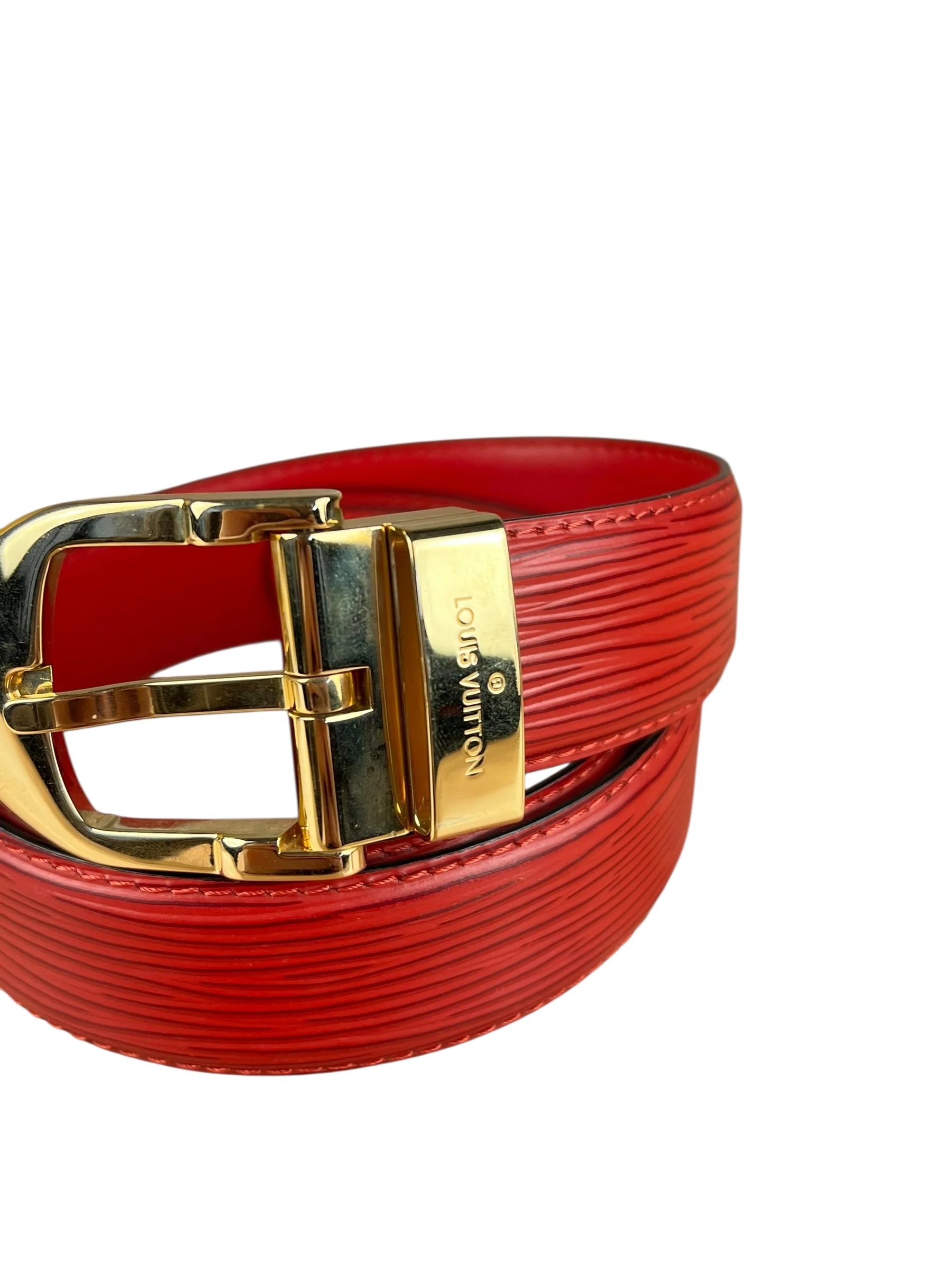 Louis Vuitton Red Epi Leather Belt - Image 10