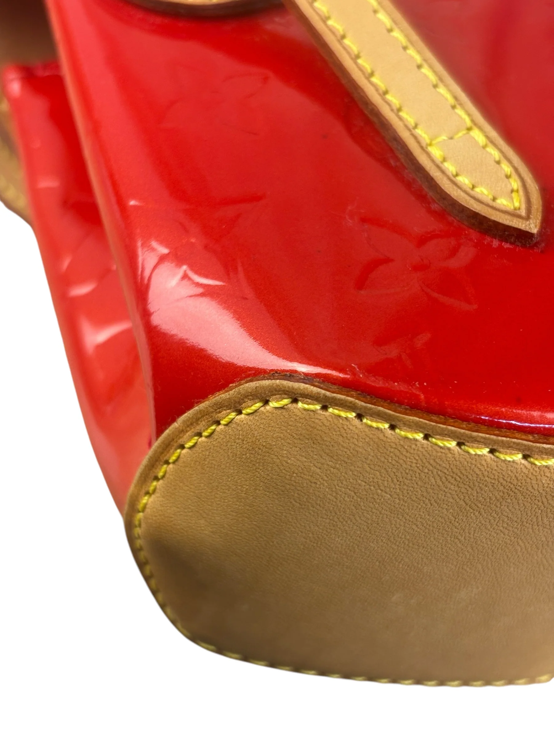 Louis Vuitton Red Monogram Vernis Biscayne Bay PM Handbag - Image 13