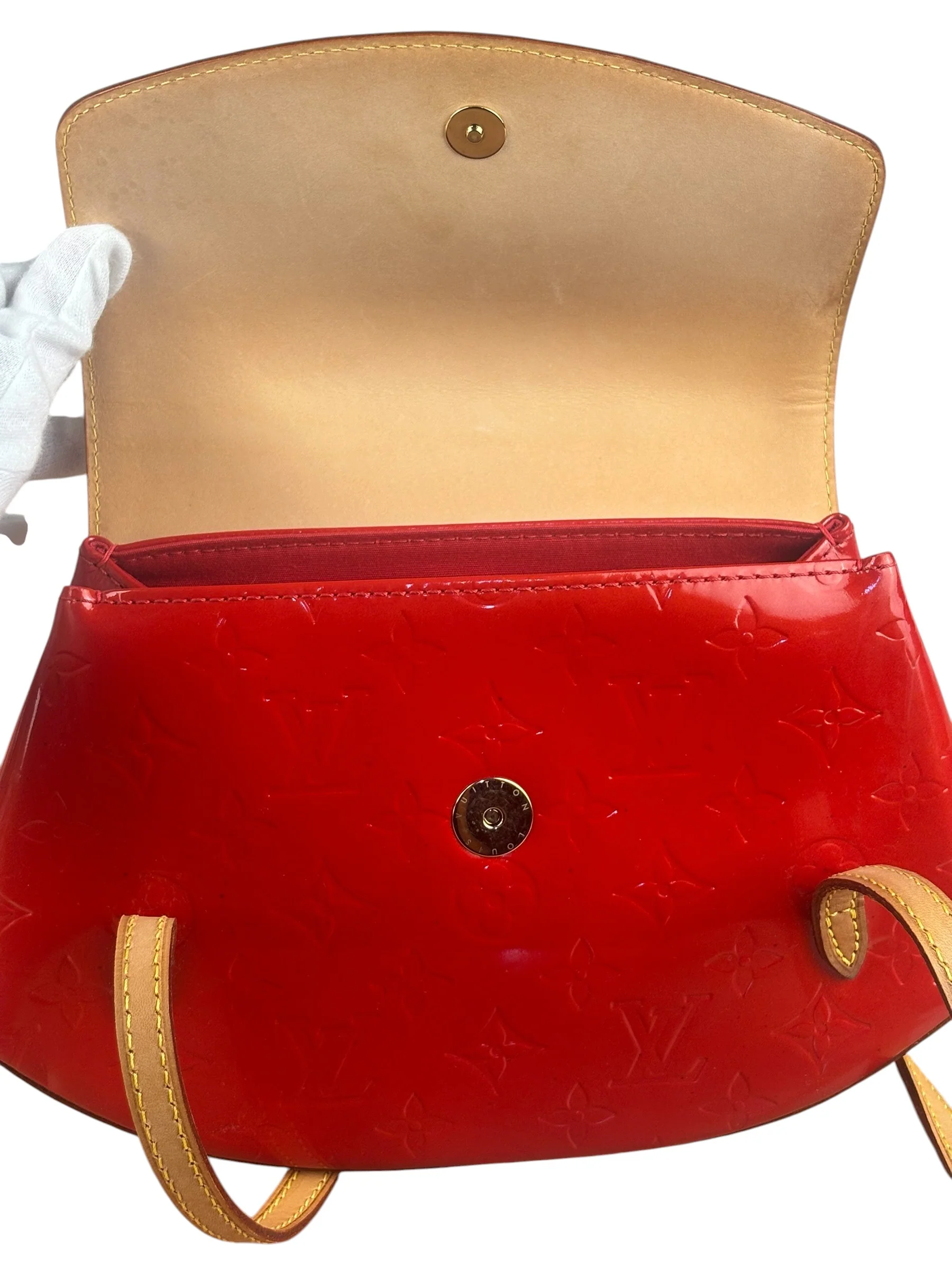 Louis Vuitton Red Monogram Vernis Biscayne Bay PM Handbag - Image 19