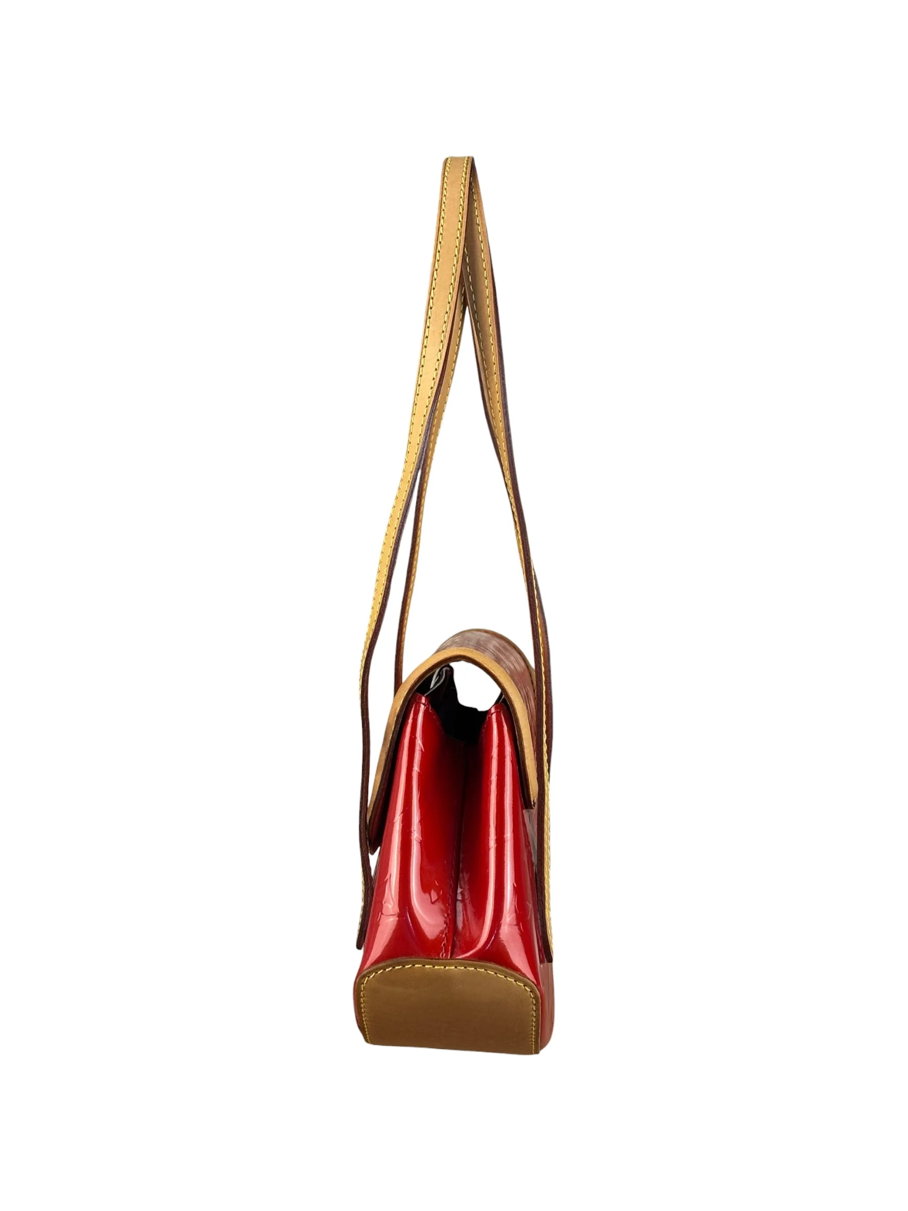 Louis Vuitton Red Monogram Vernis Biscayne Bay PM Handbag - Image 6