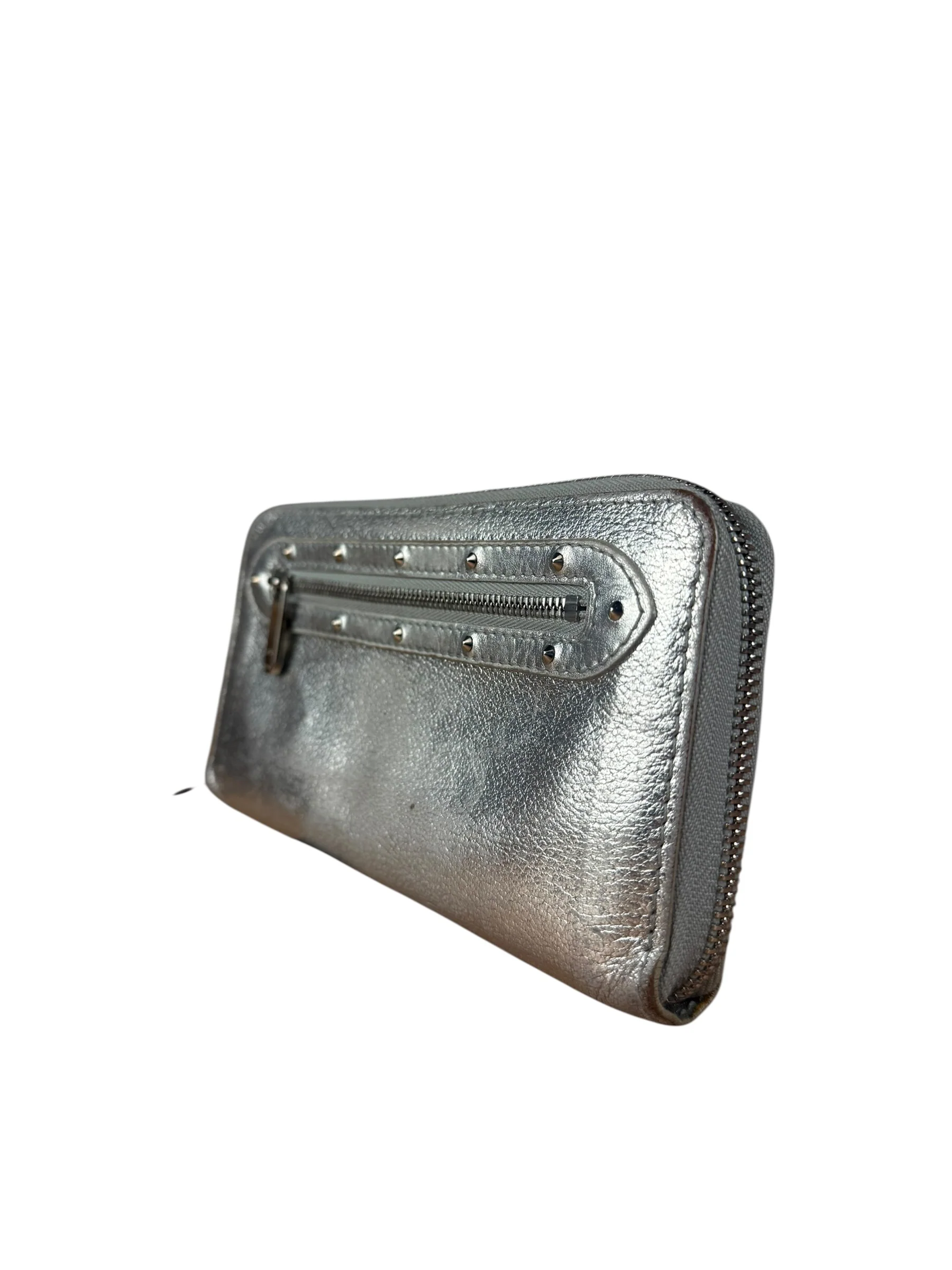 Louis Vuitton Vintage Suhali Silver Leather Zippy Wallet - Image 5