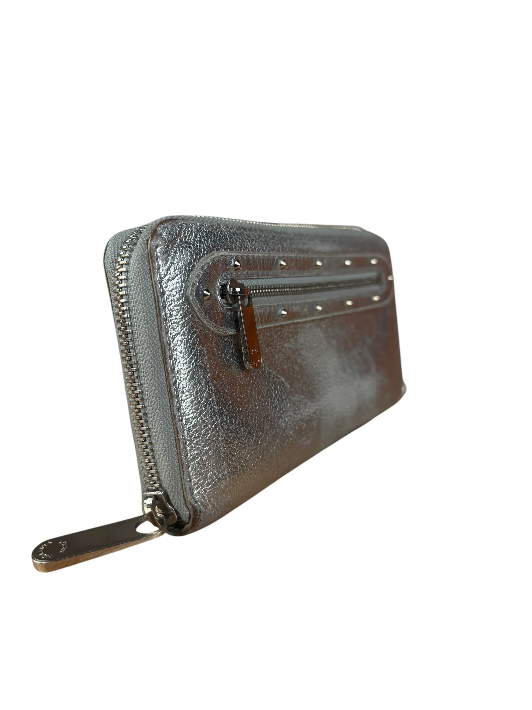 Louis Vuitton Vintage Suhali Silver Leather Zippy Wallet - Image 6