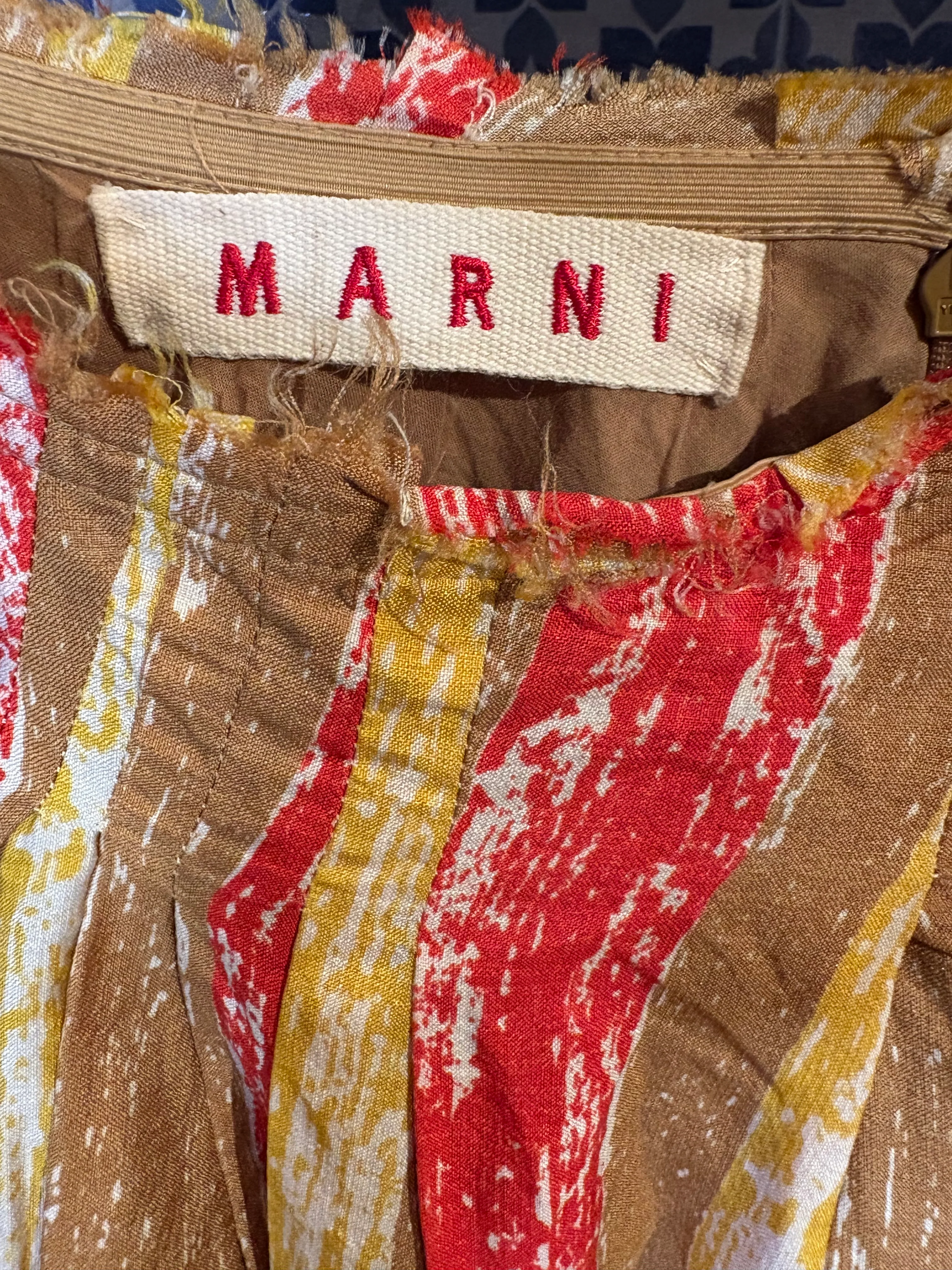 Marni Striped Pleated Skirt Beige - Image 3