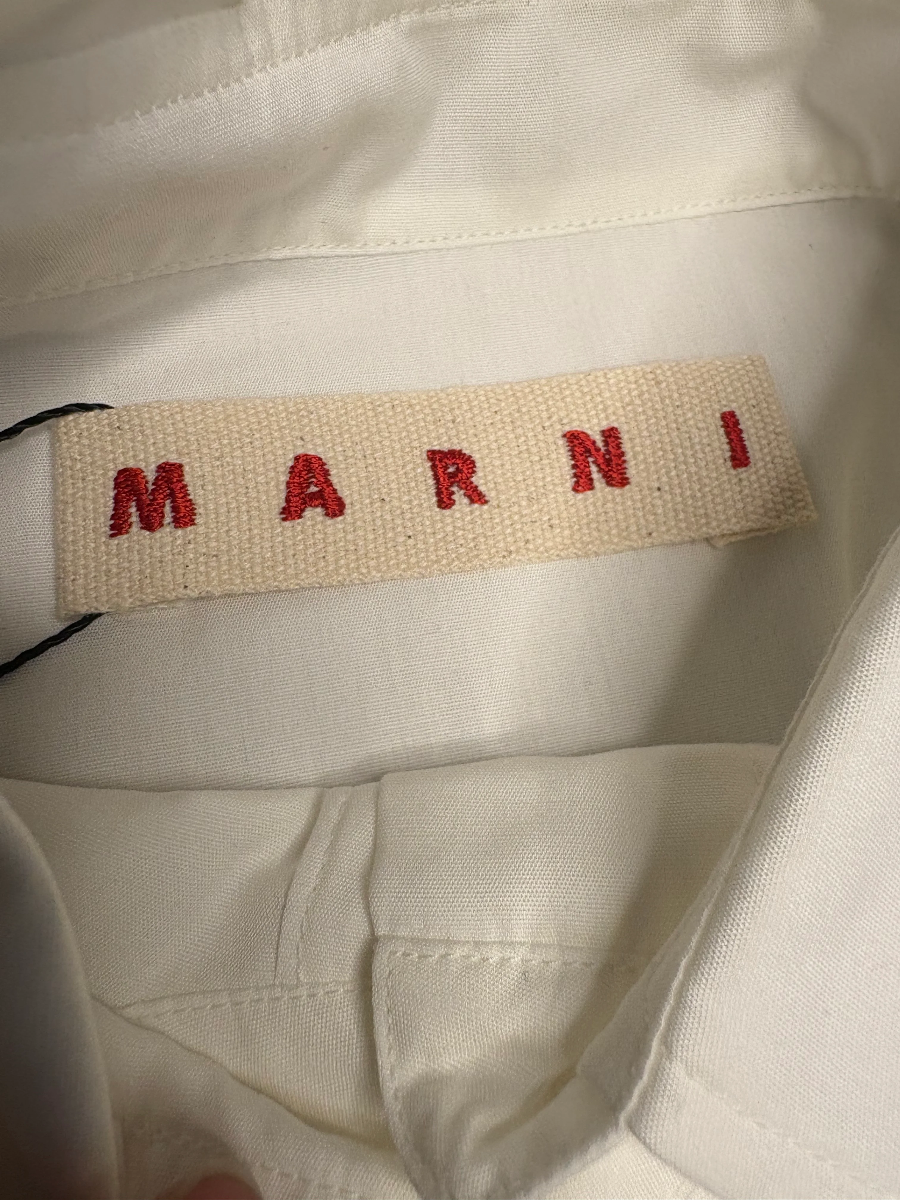 Marni White Pleated Button Down Blouse - Image 2