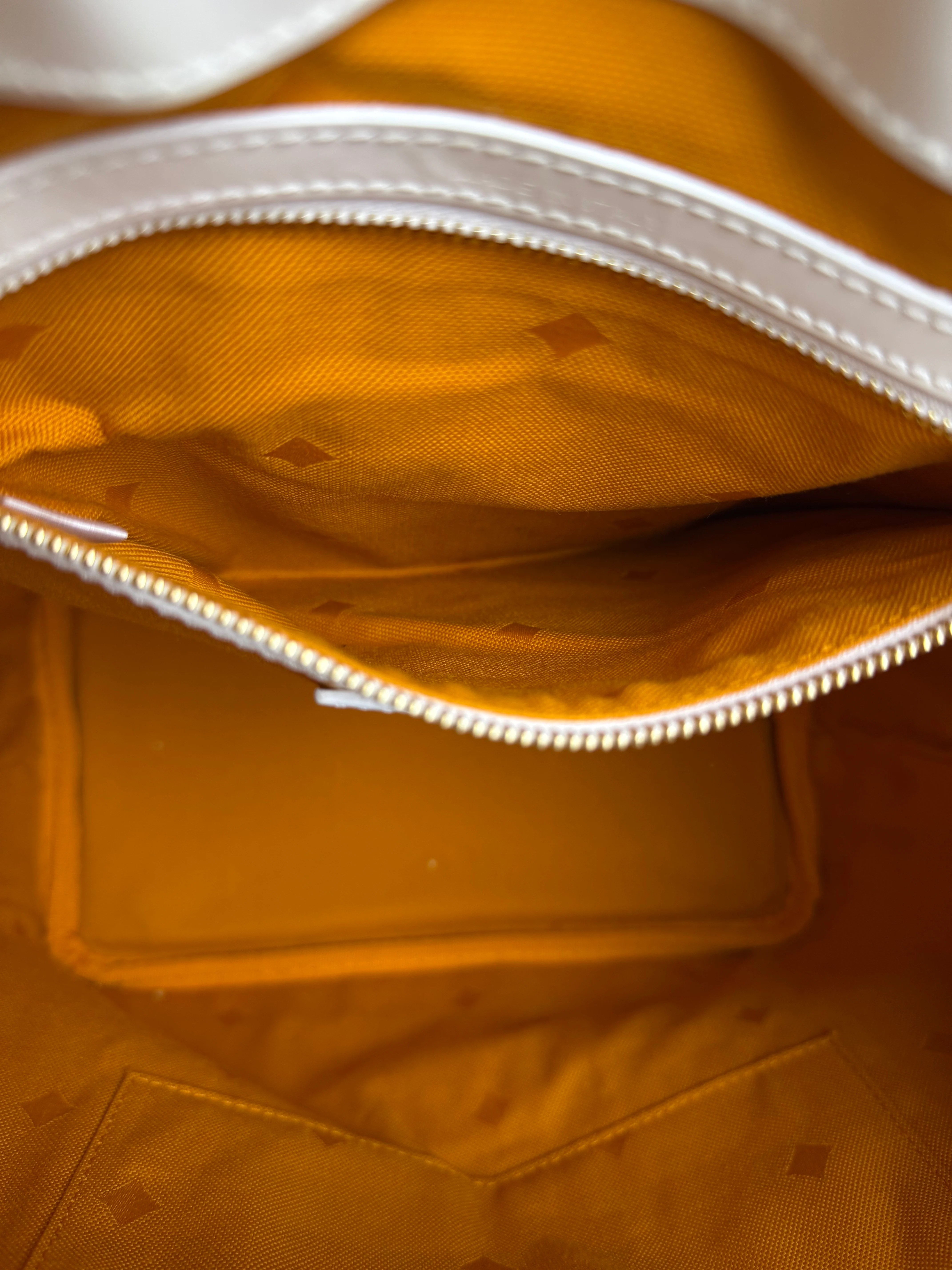 MCM Monogram White Bucket Shoulder Bag - Image 16