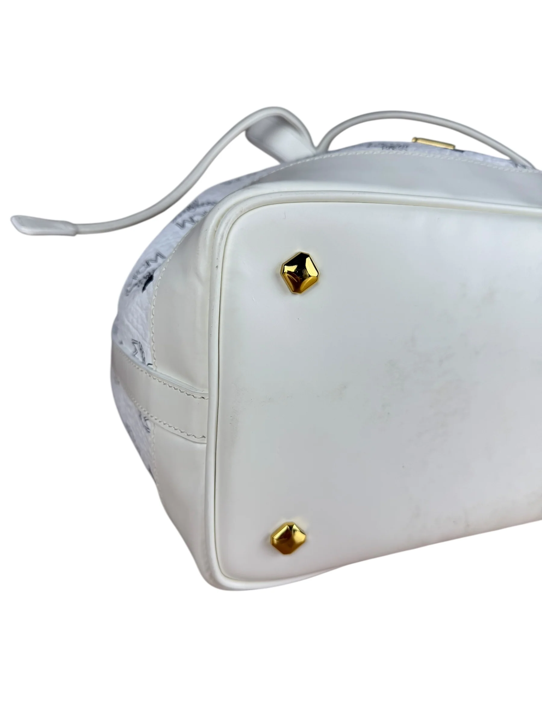 MCM Monogram White Bucket Shoulder Bag - Image 8