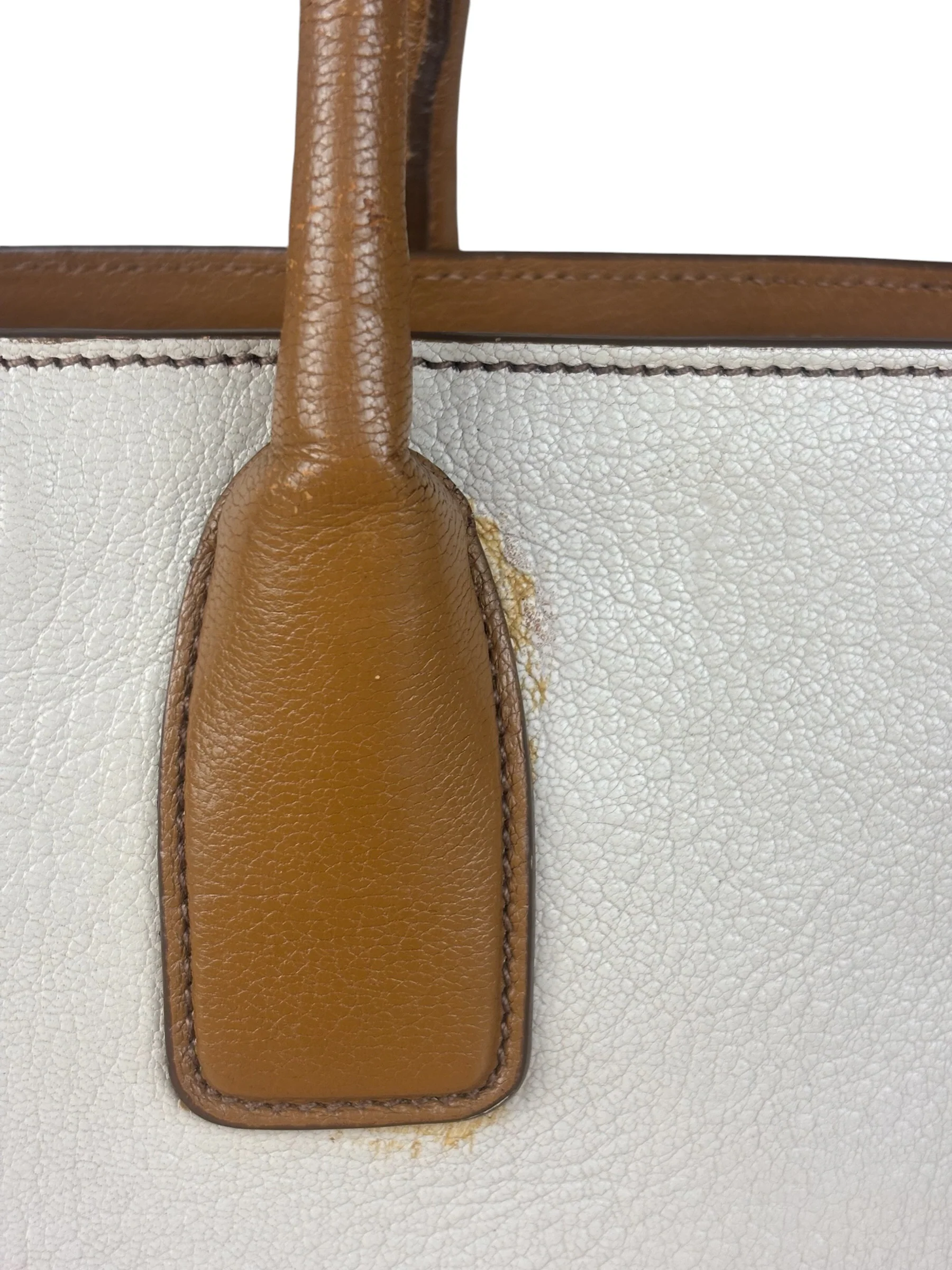 Miu Miu Beige/Brown Bicolor Leather Madras Handbag - Image 17
