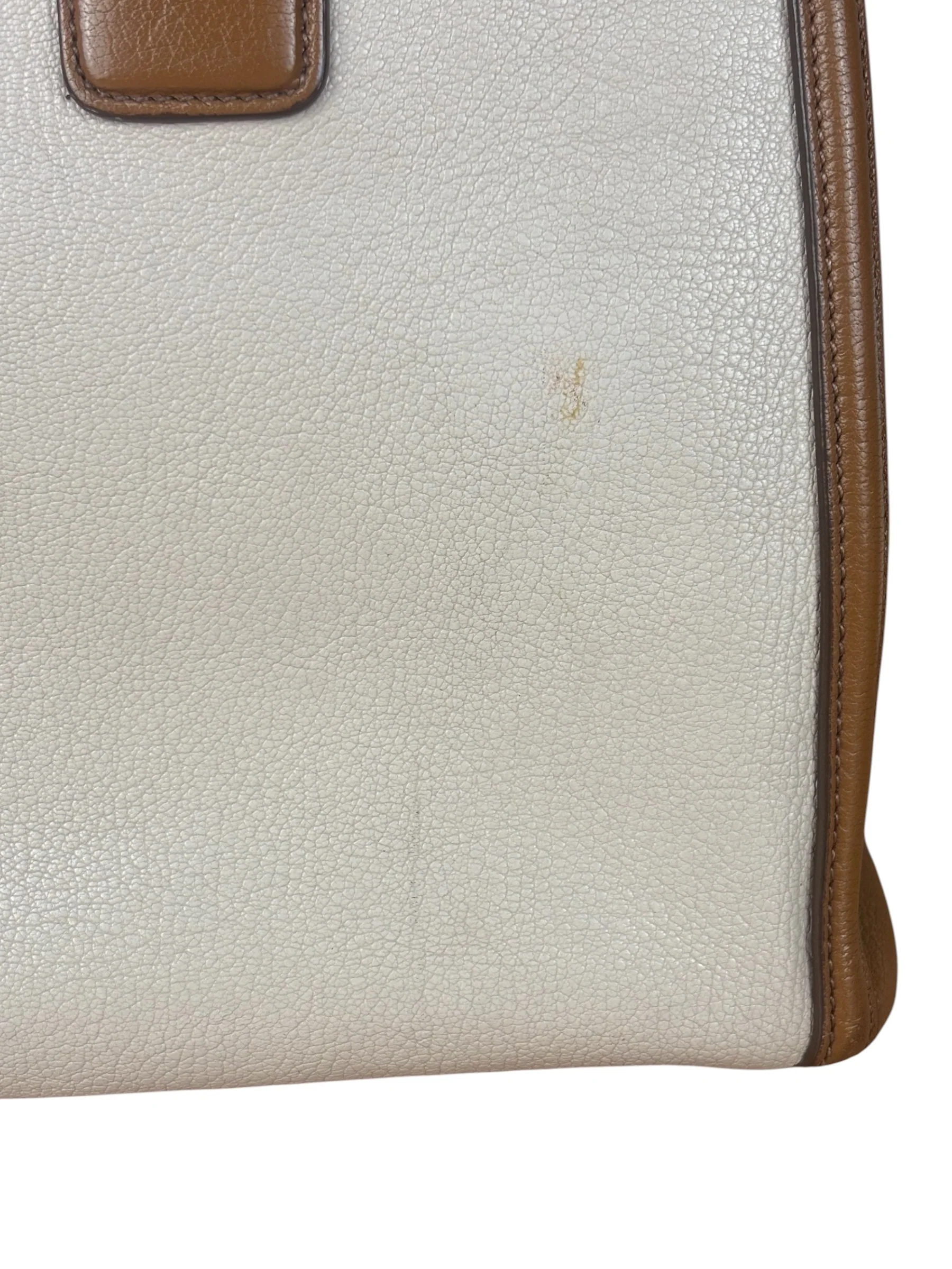 Miu Miu Beige/Brown Bicolor Leather Madras Handbag - Image 21