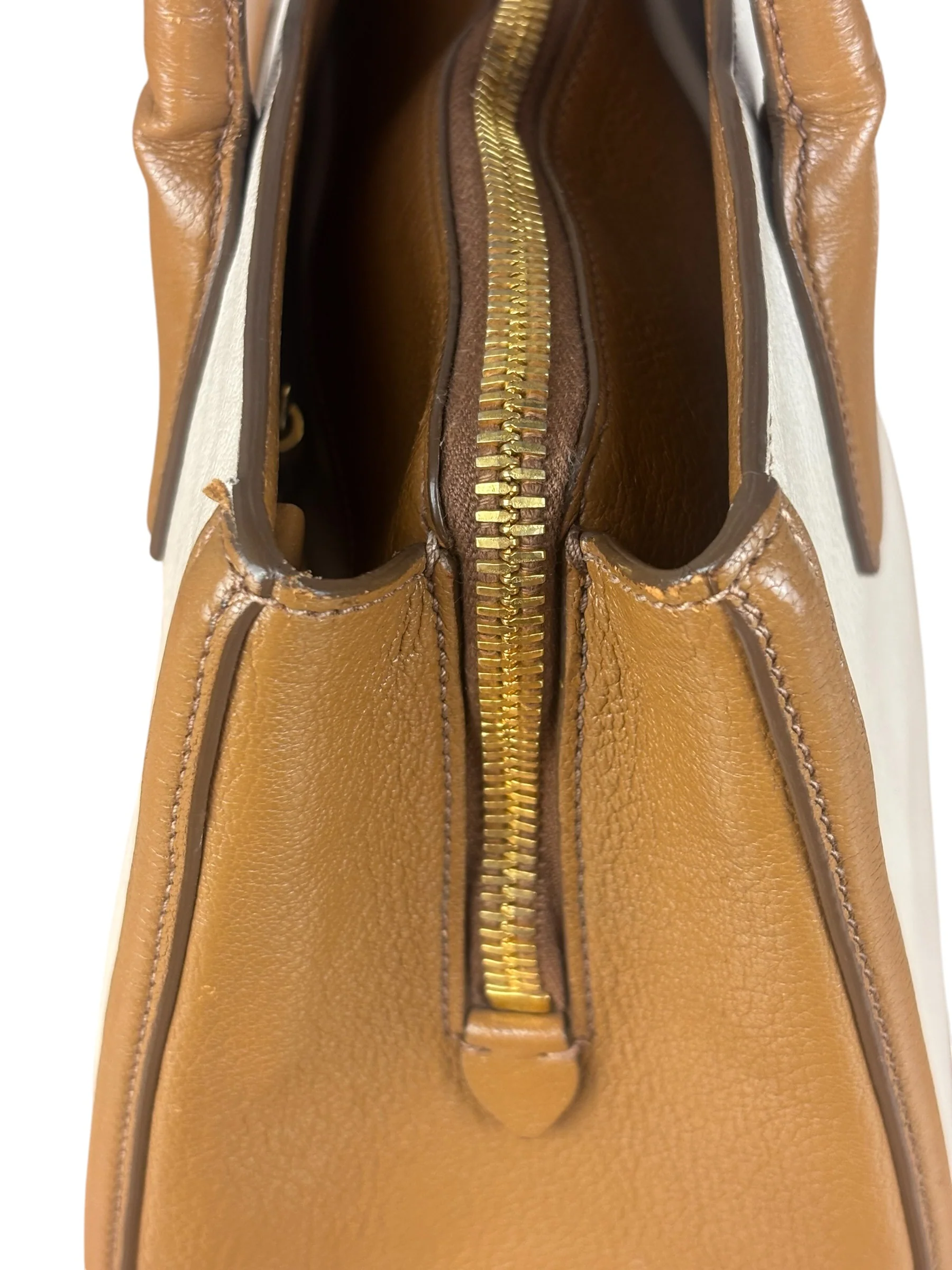 Miu Miu Beige/Brown Bicolor Leather Madras Handbag - Image 28