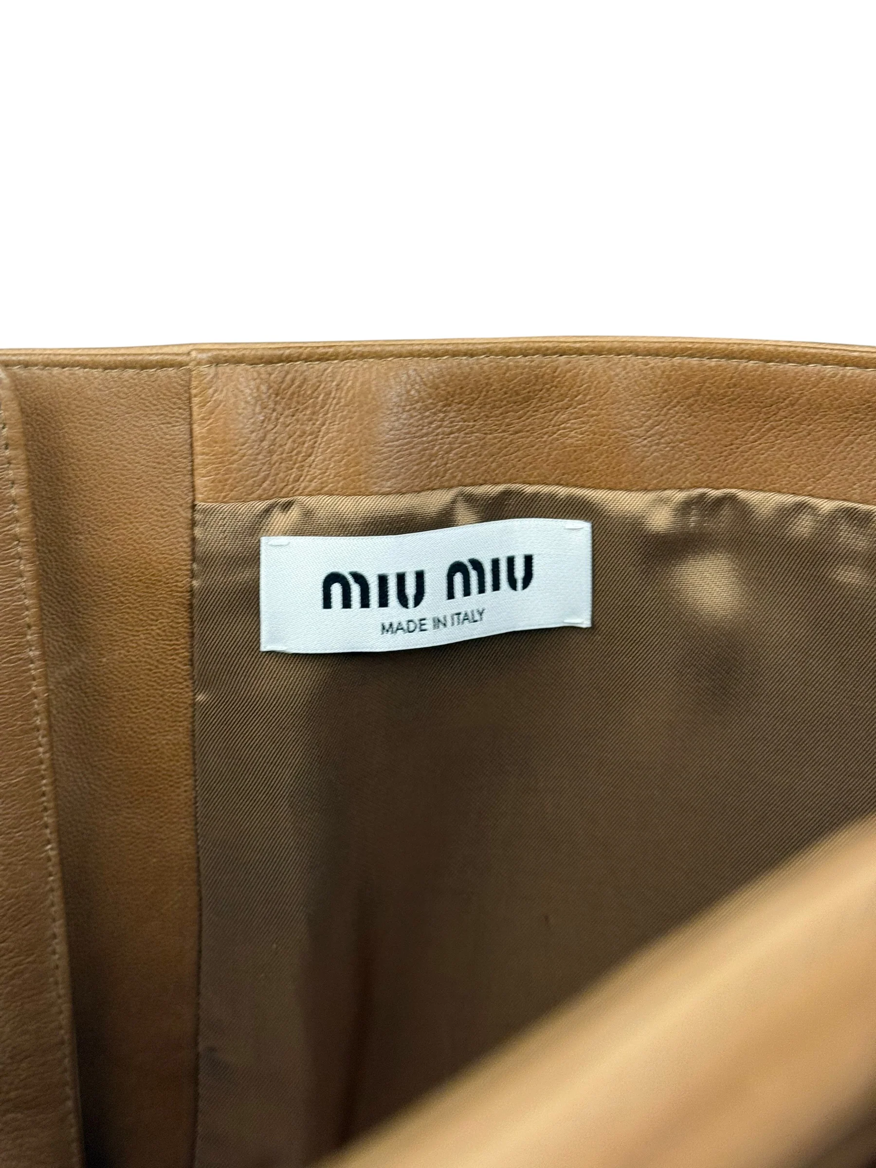 Miu Miu Brown Nappa Leather Waist Belt Bag - Image 12