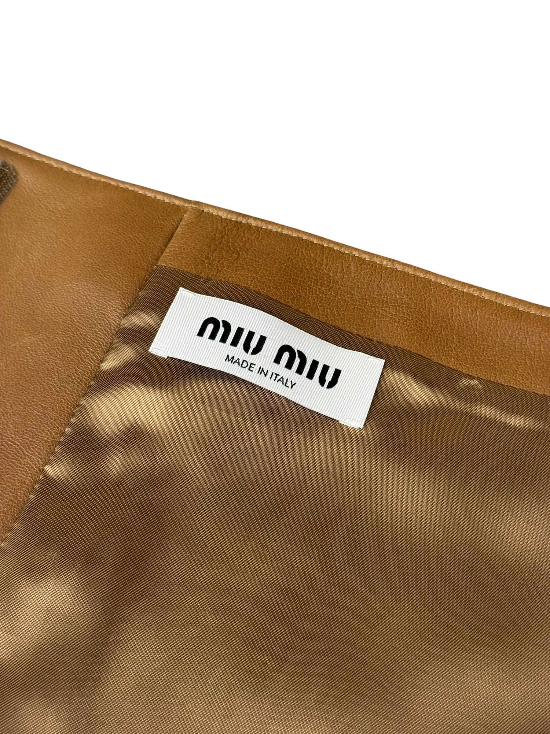Miu Miu Brown Nappa Leather Waist Belt Bag - Image 14