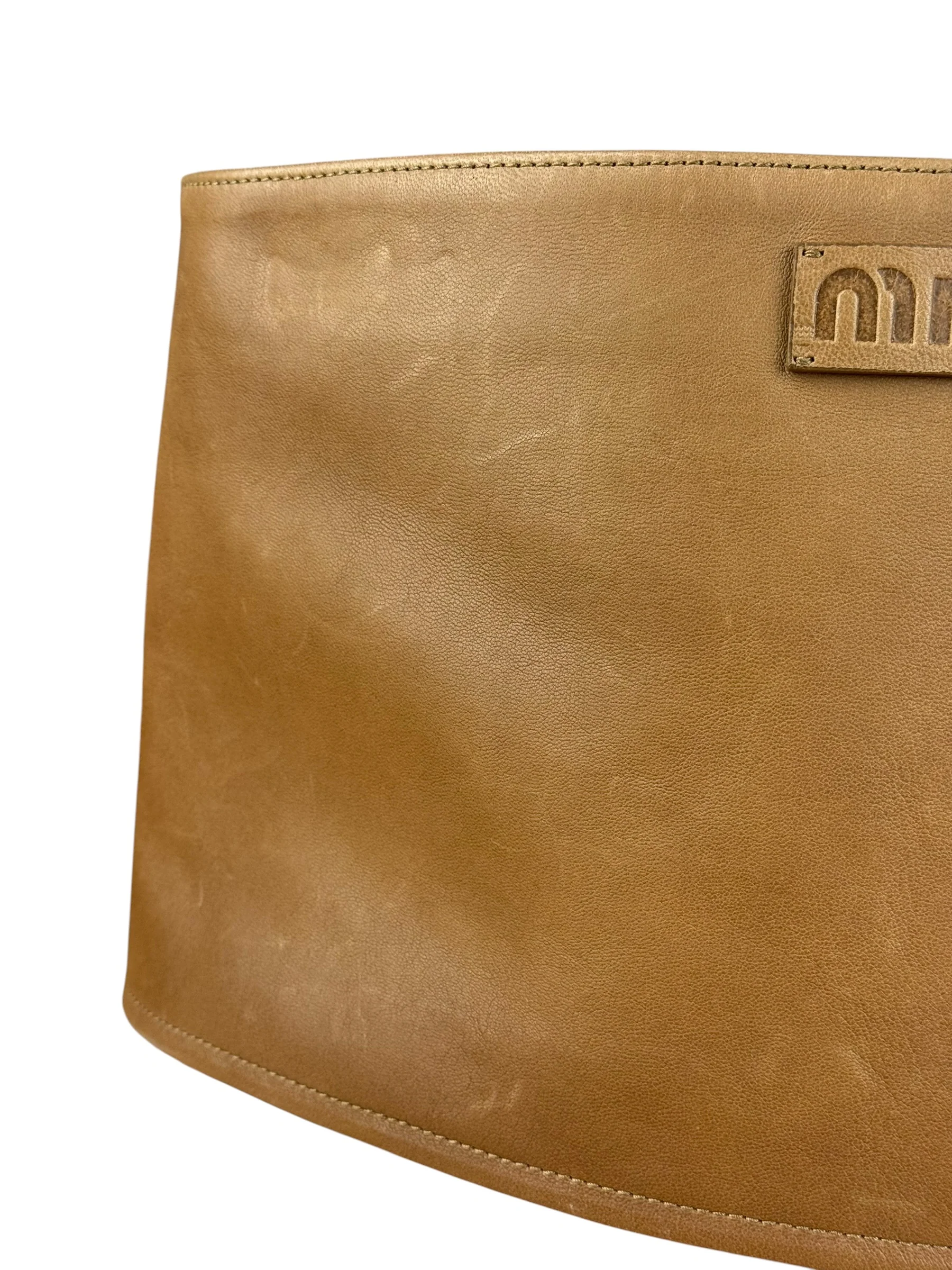 Miu Miu Brown Nappa Leather Waist Belt Bag - Image 9