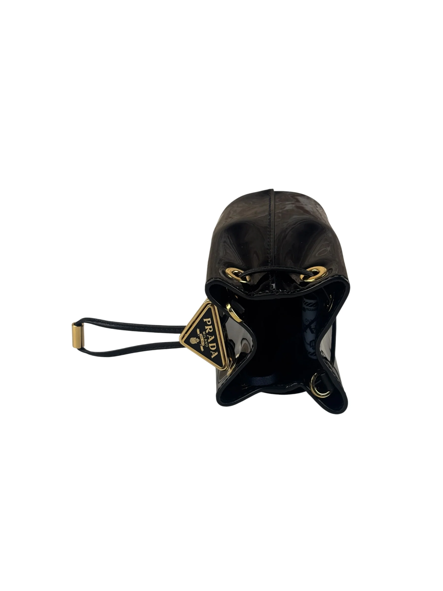 Prada Black Patent Leather Mini Chain Pouch - Image 11