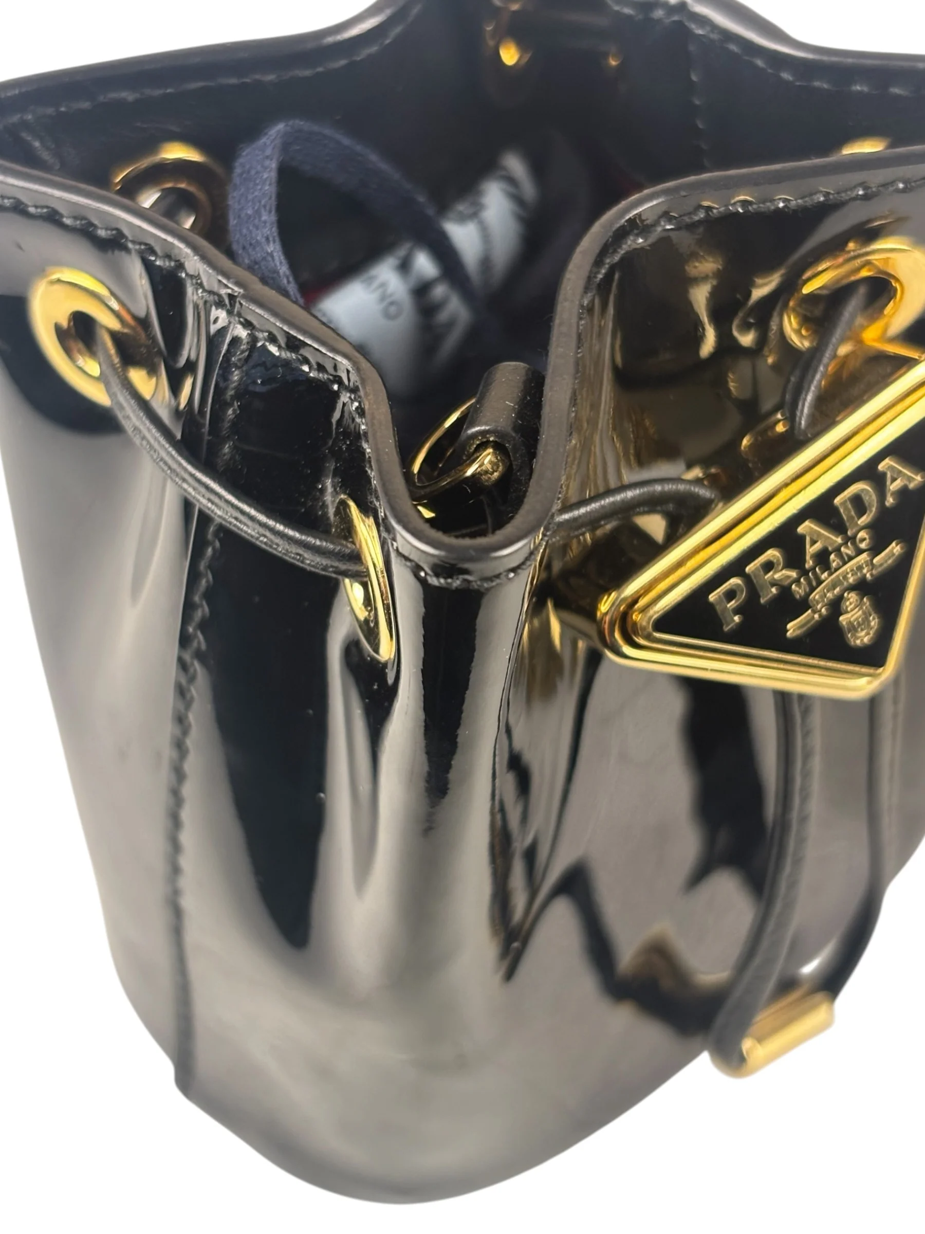 Prada Black Patent Leather Mini Chain Pouch - Image 16