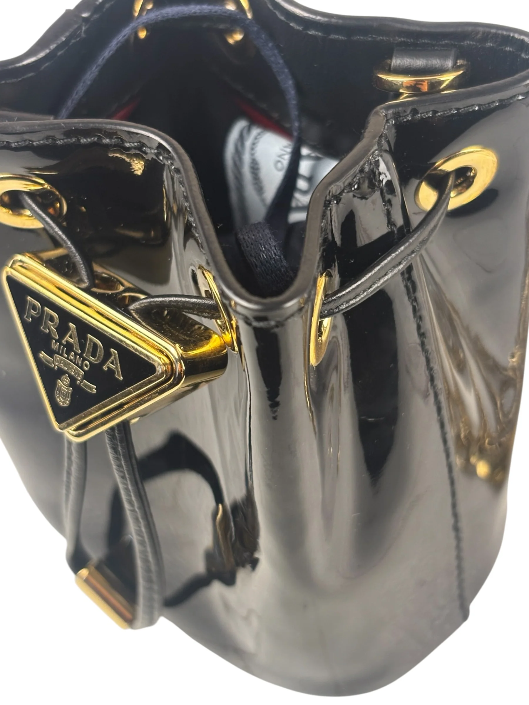 Prada Black Patent Leather Mini Chain Pouch - Image 17