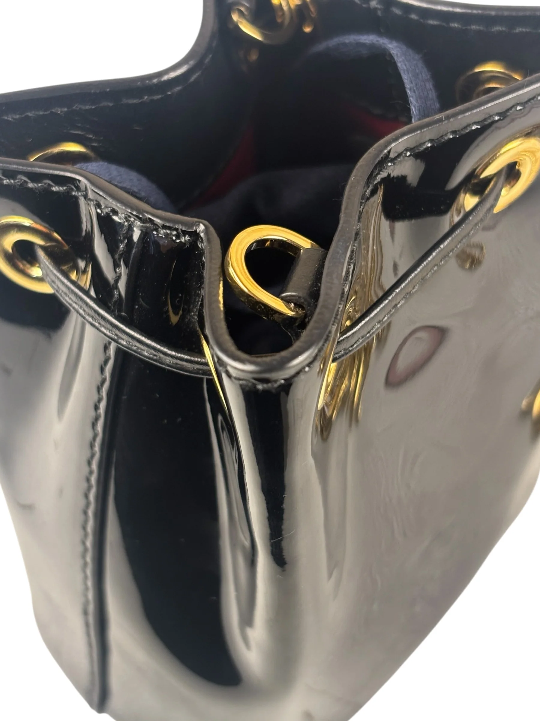 Prada Black Patent Leather Mini Chain Pouch - Image 18