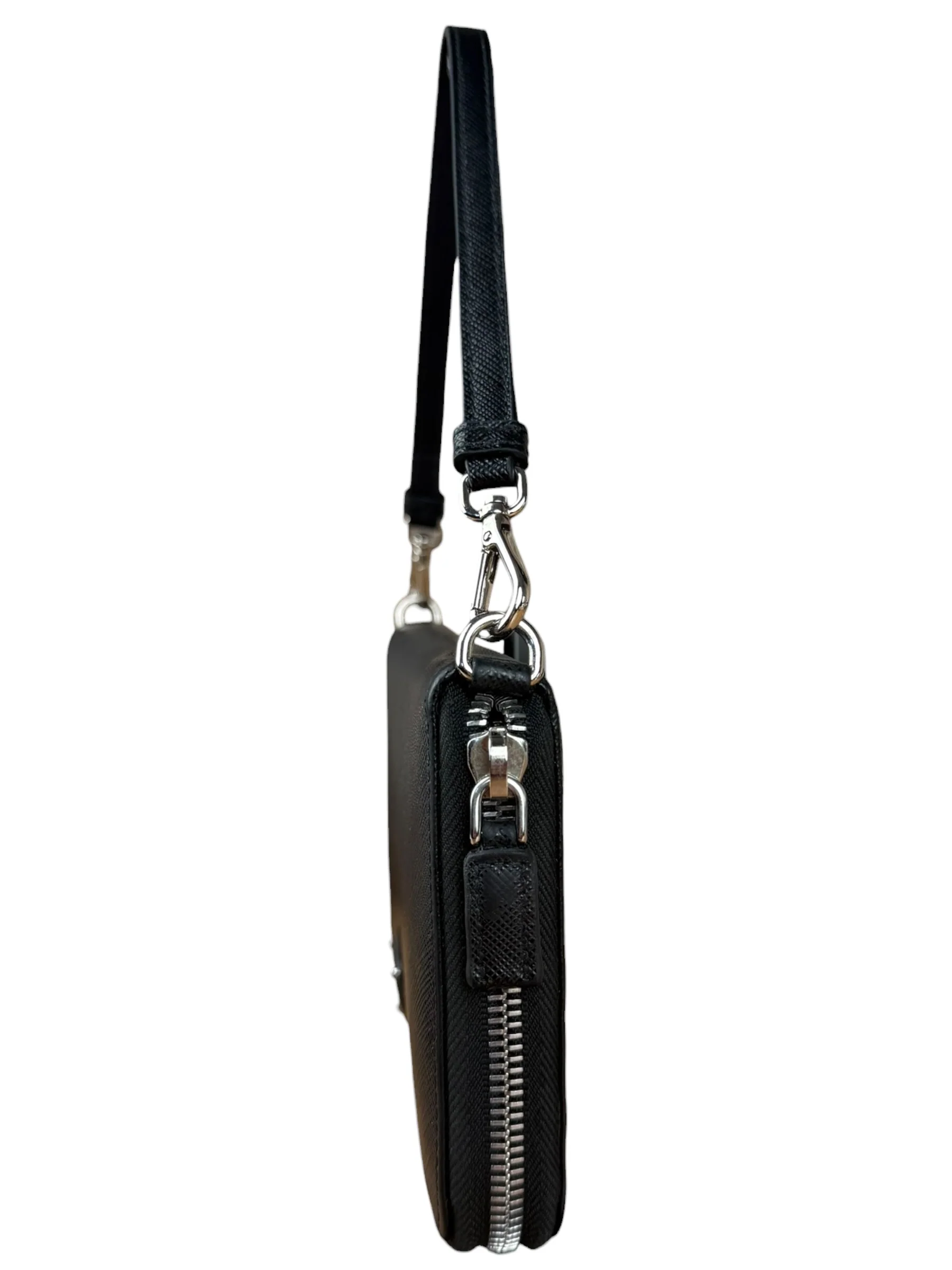 Prada Black Saffiano Leather Pochette - Image 5
