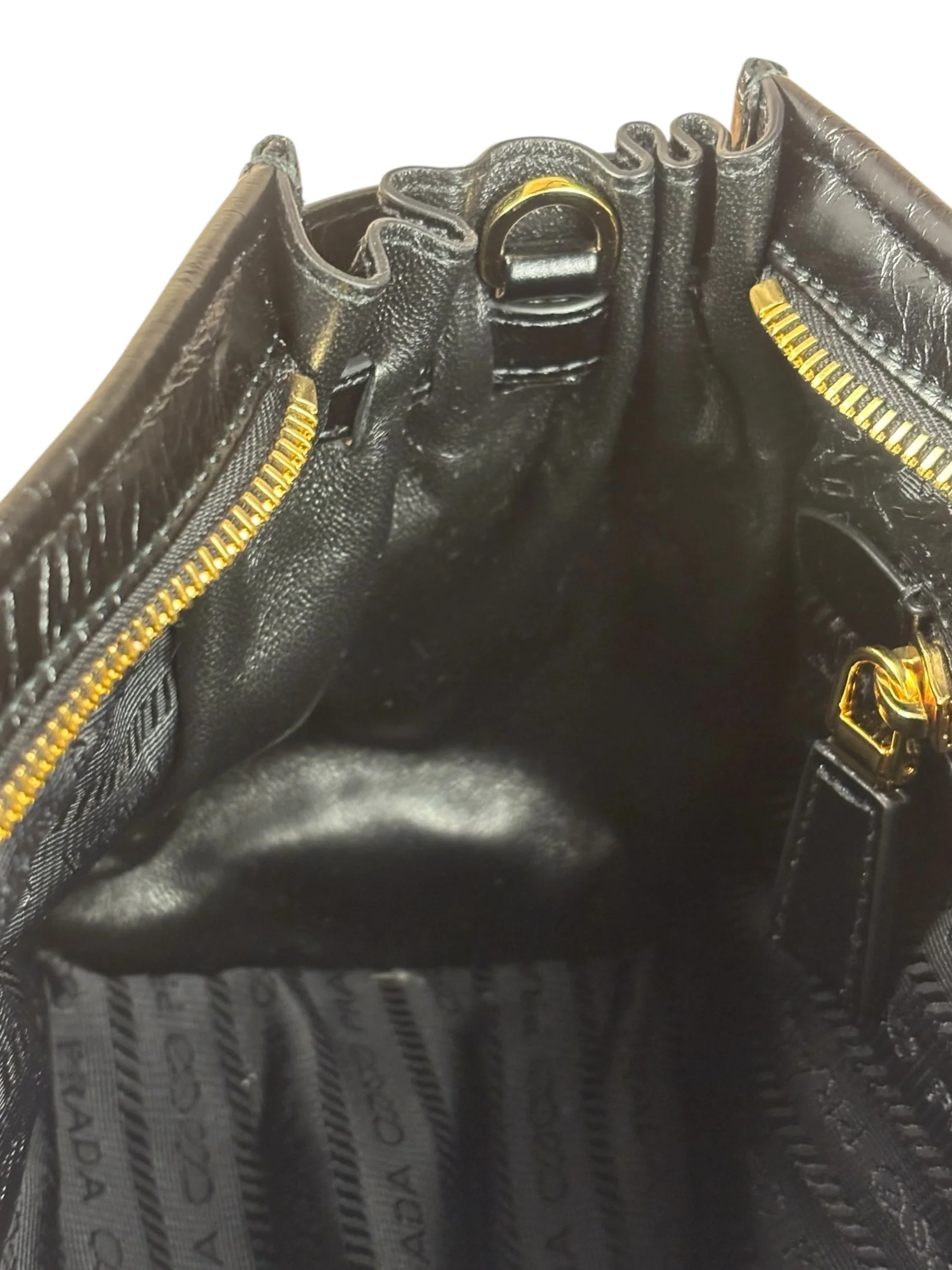 Prada Calfskin Bonnie Shoulder Bag Black - Image 10