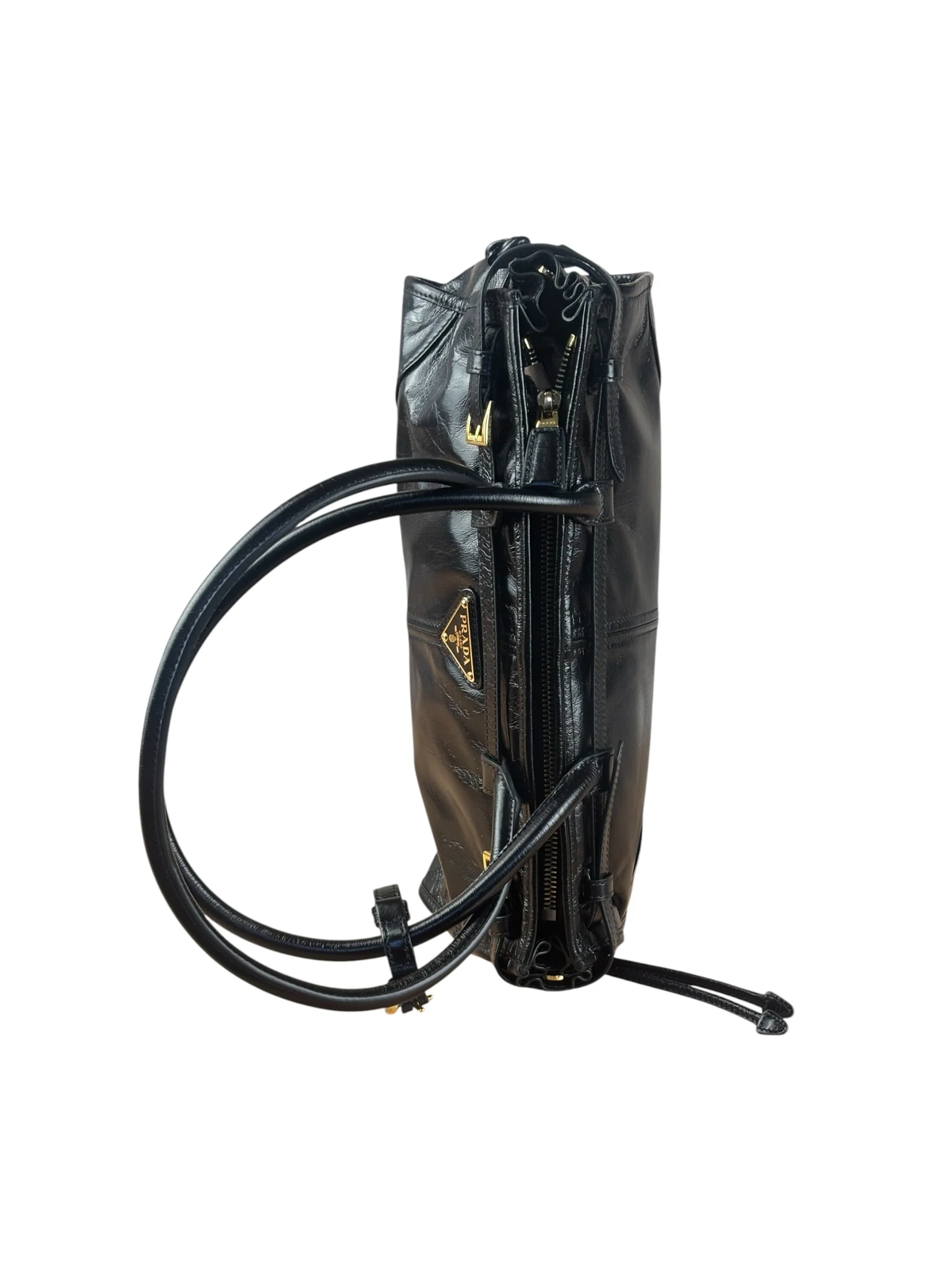 Prada Calfskin Bonnie Shoulder Bag Black - Image 7