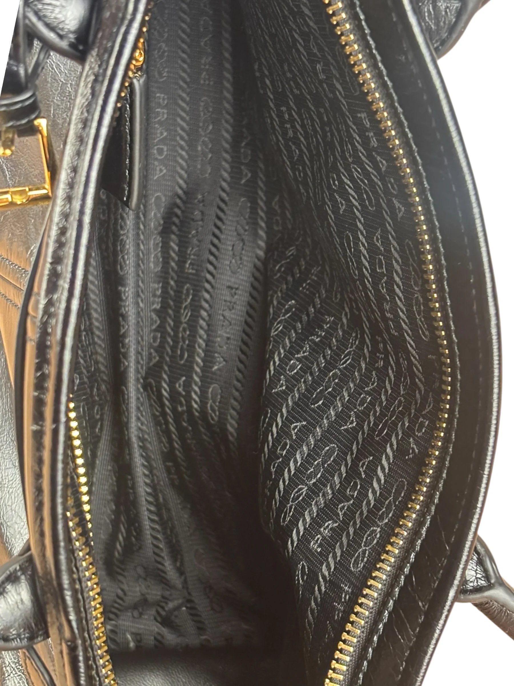 Prada Calfskin Bonnie Shoulder Bag Black - Image 8