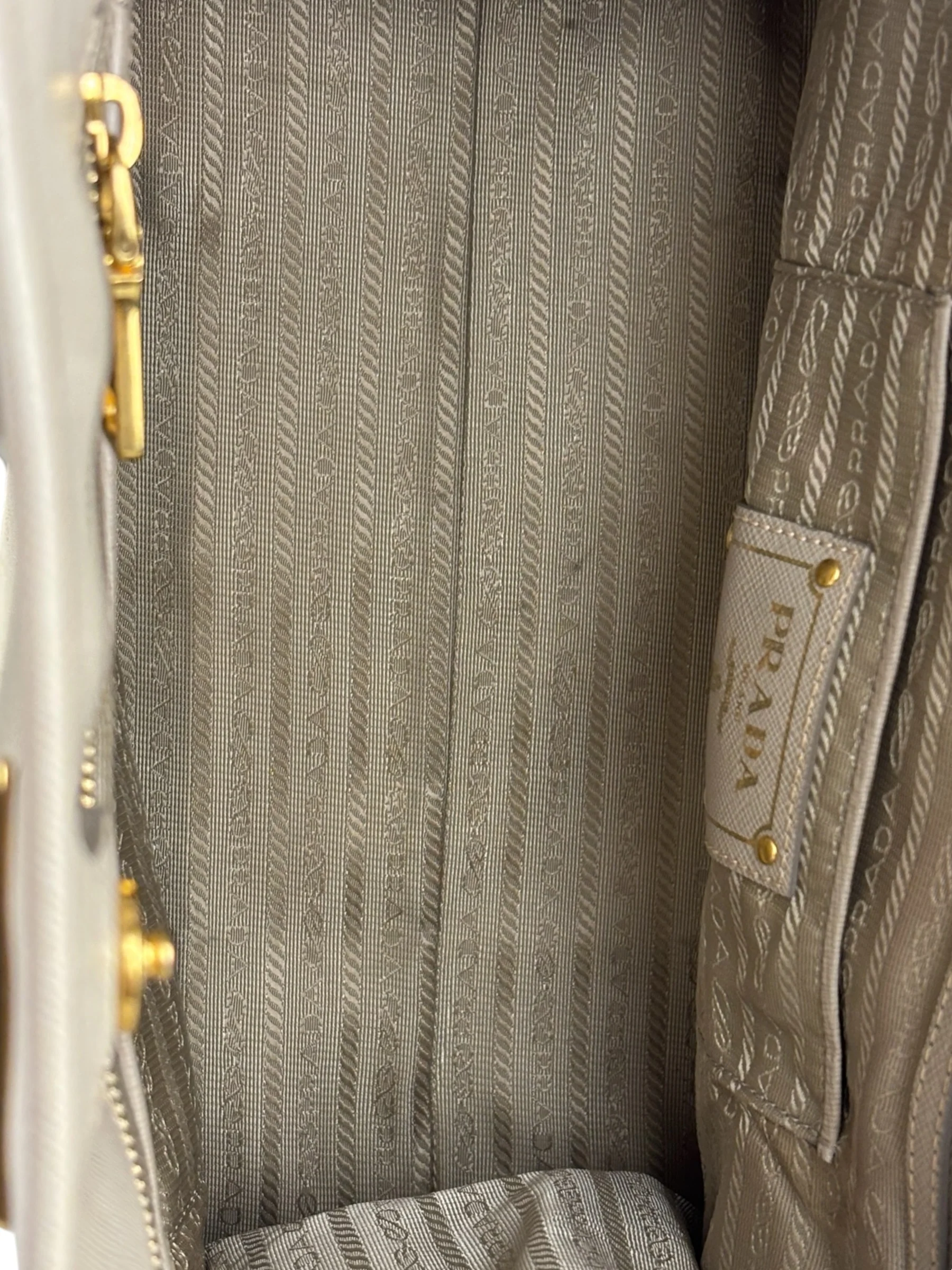 Prada Saffiano Lux Leather Grey 2Way Shopping Bag - Image 10