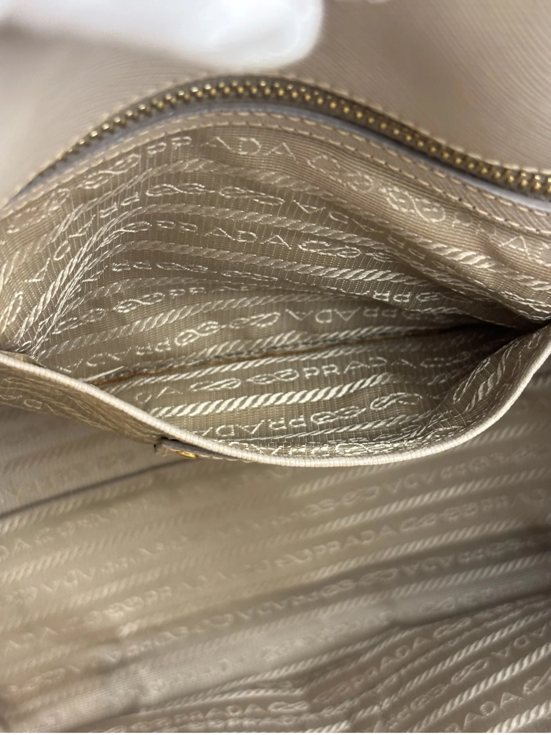 Prada Saffiano Lux Leather Grey 2Way Shopping Bag - Image 12