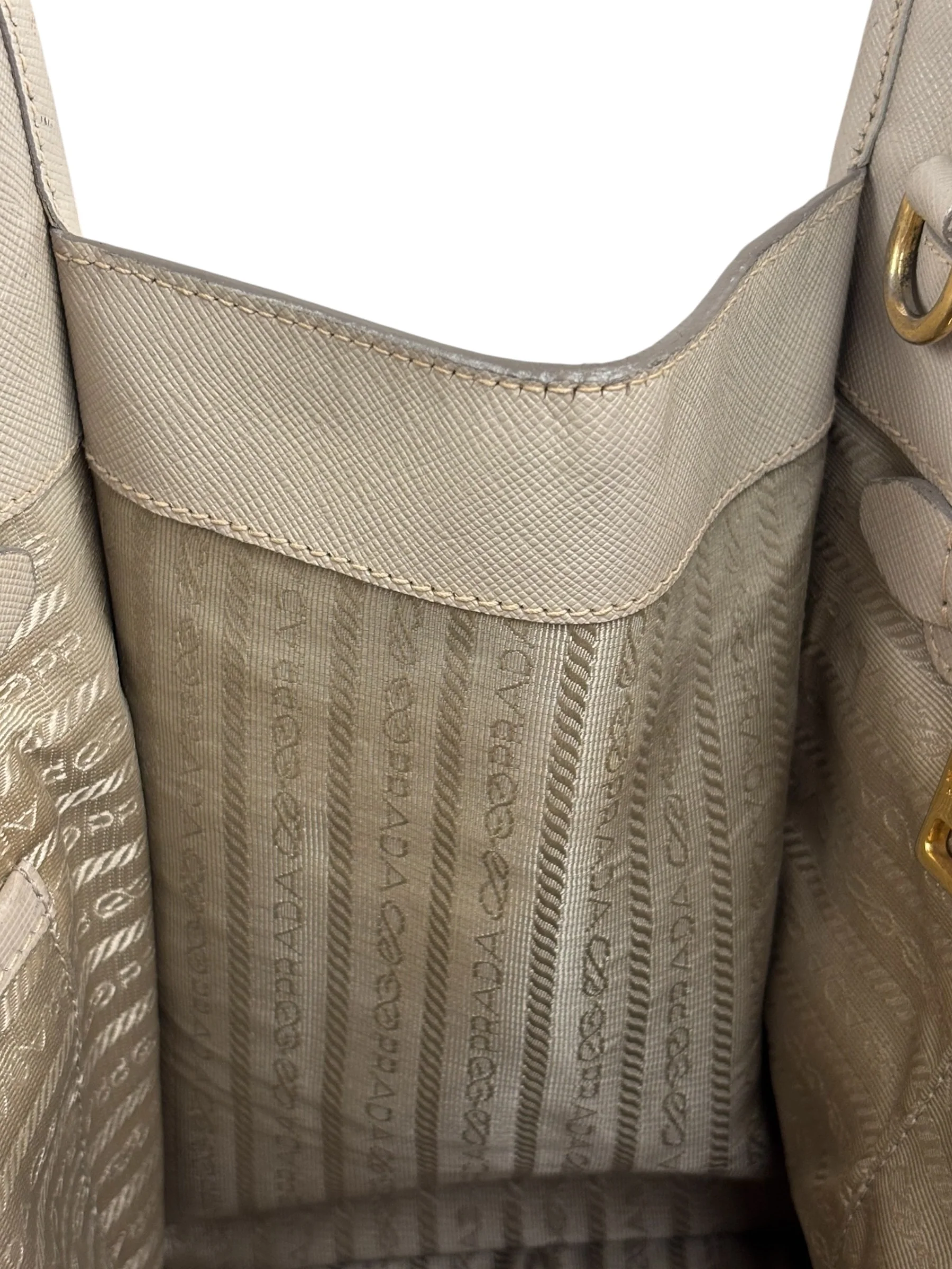 Prada Saffiano Lux Leather Grey 2Way Shopping Bag - Image 13