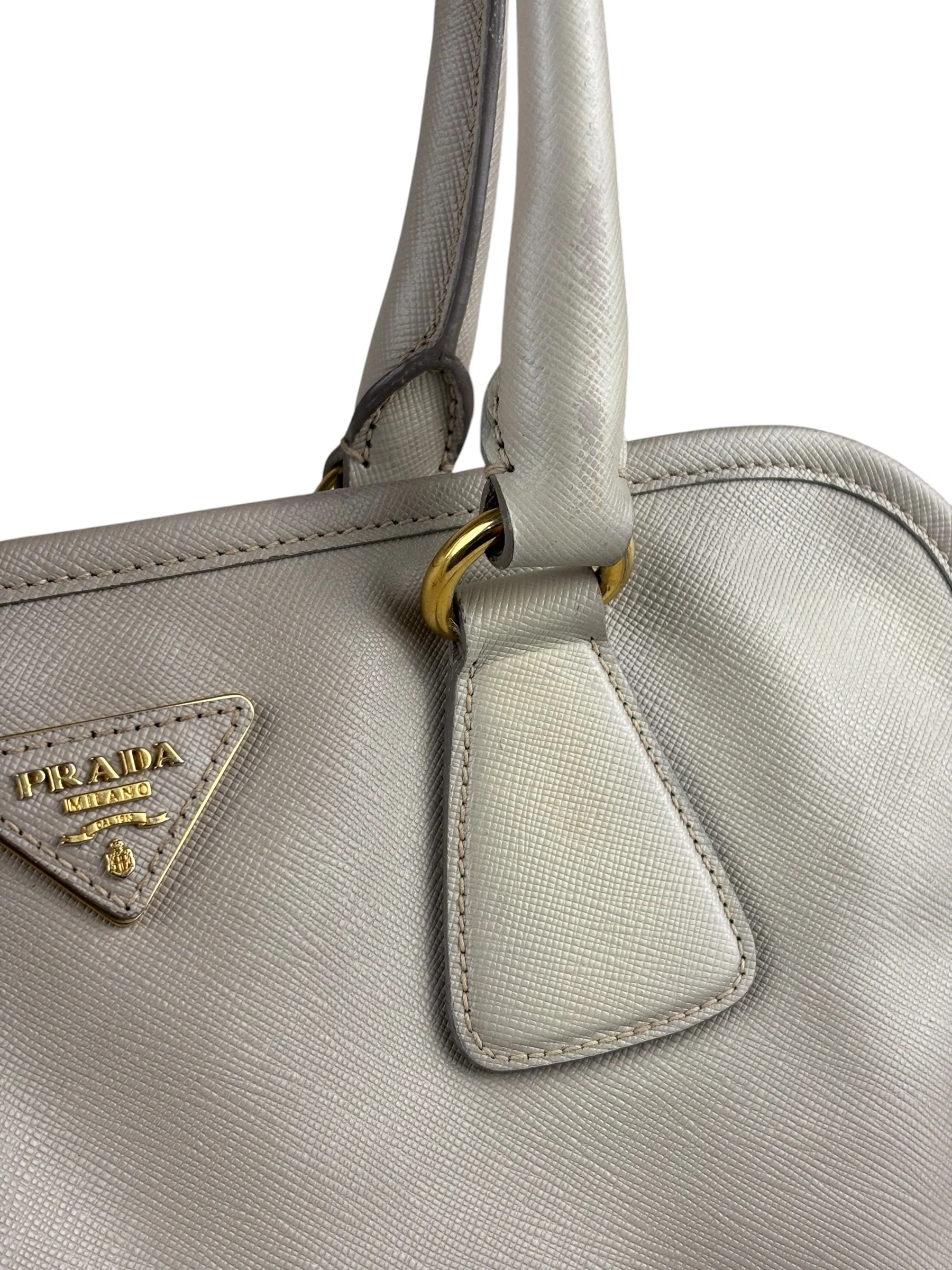 Prada Saffiano Lux Leather Grey 2Way Shopping Bag - Image 18