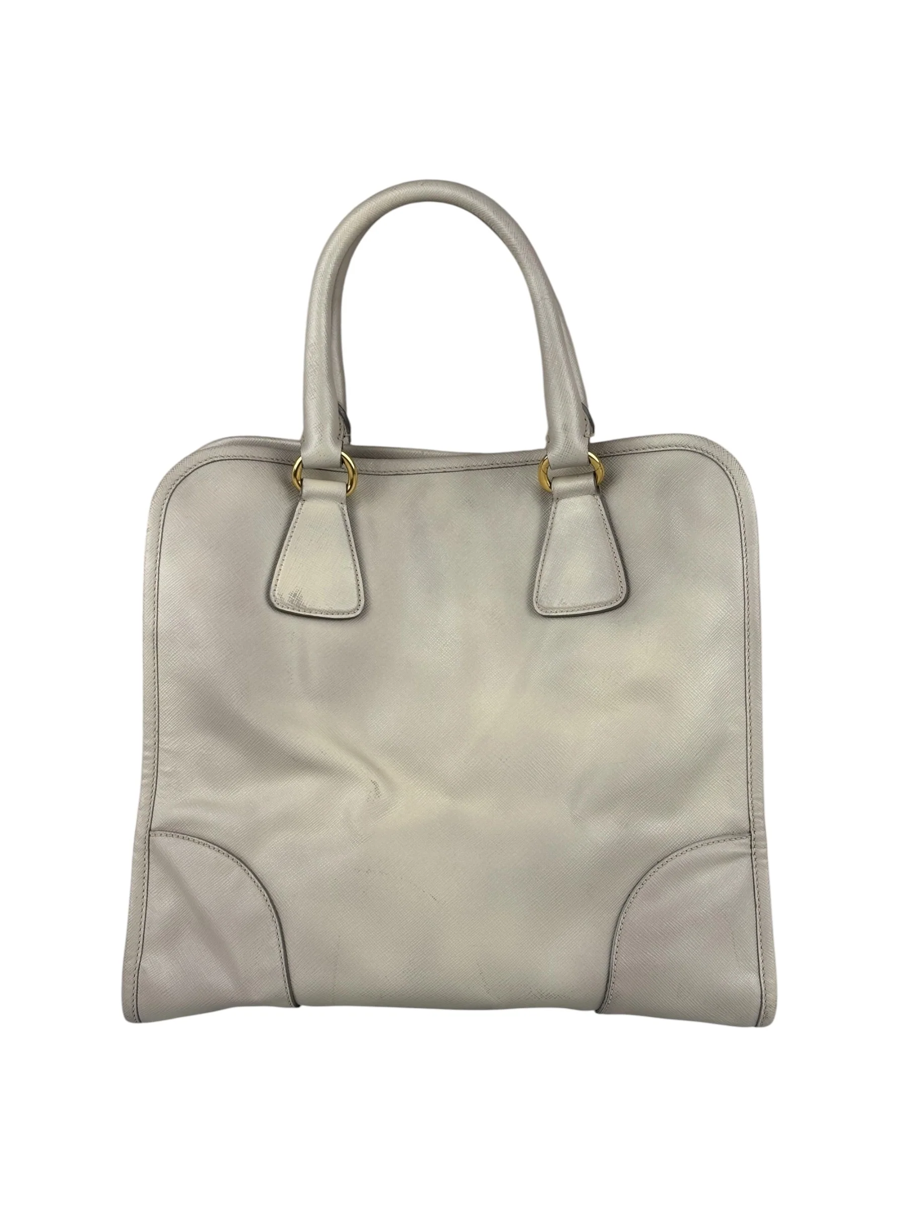 Prada Saffiano Lux Leather Grey 2Way Shopping Bag - Image 2