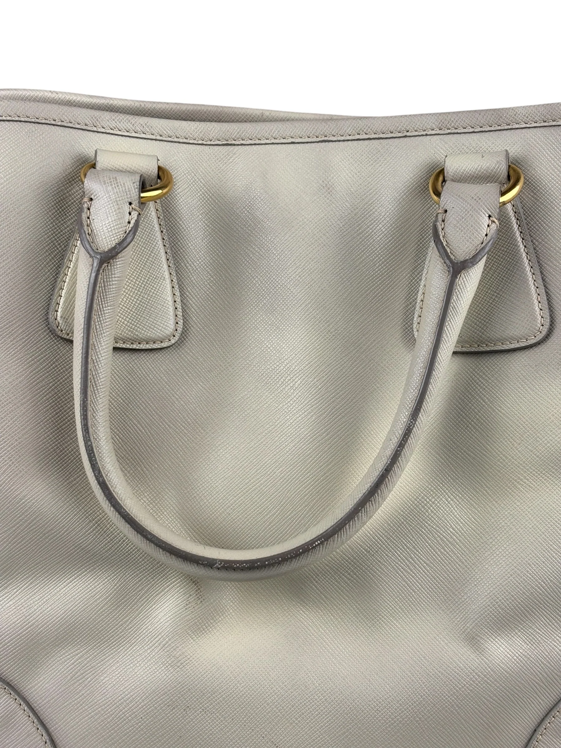 Prada Saffiano Lux Leather Grey 2Way Shopping Bag - Image 26