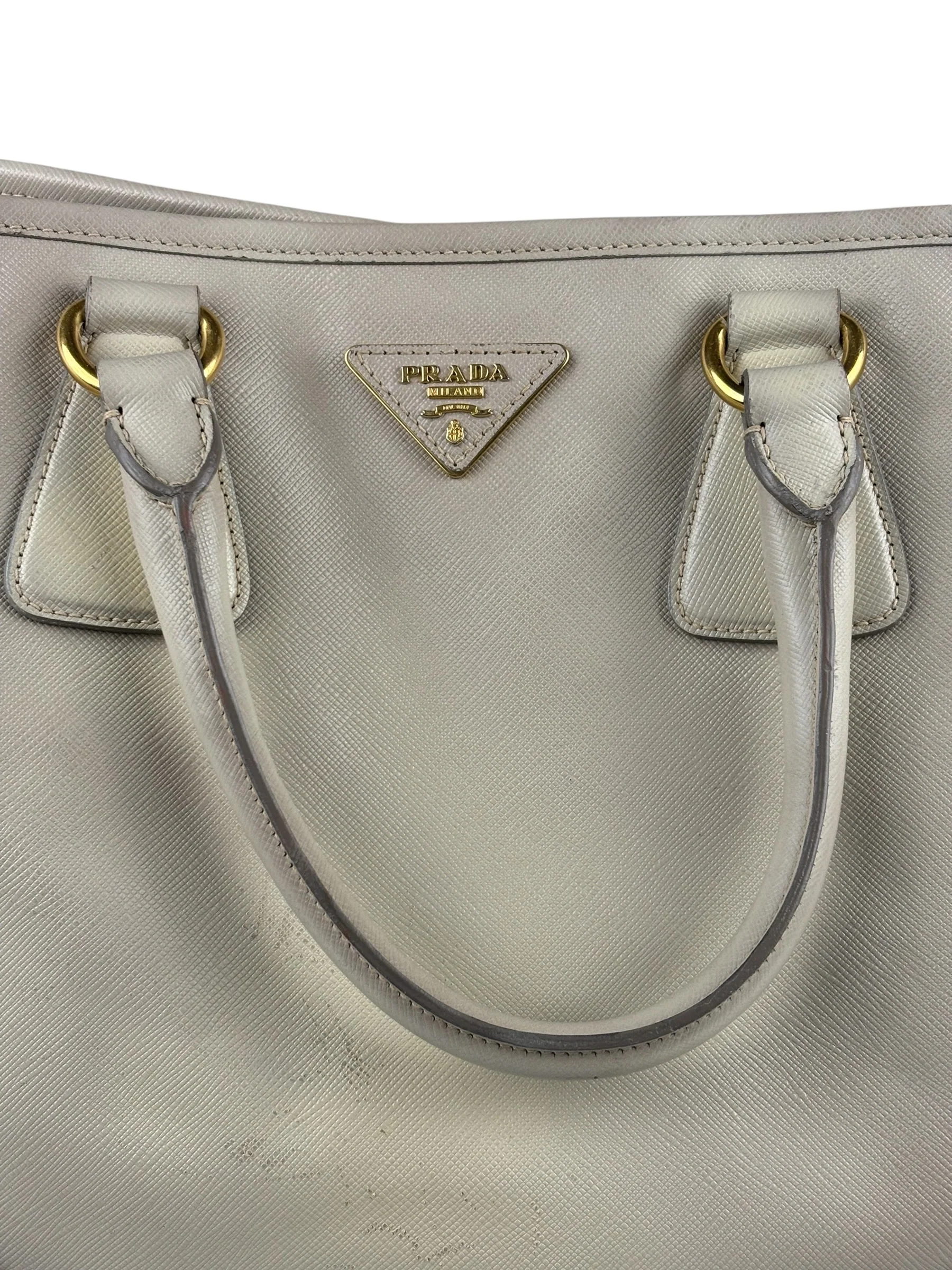 Prada Saffiano Lux Leather Grey 2Way Shopping Bag - Image 27