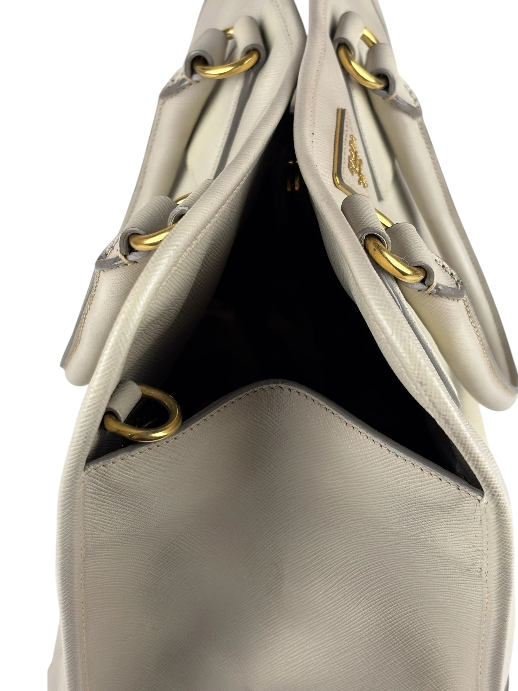 Prada Saffiano Lux Leather Grey 2Way Shopping Bag - Image 28
