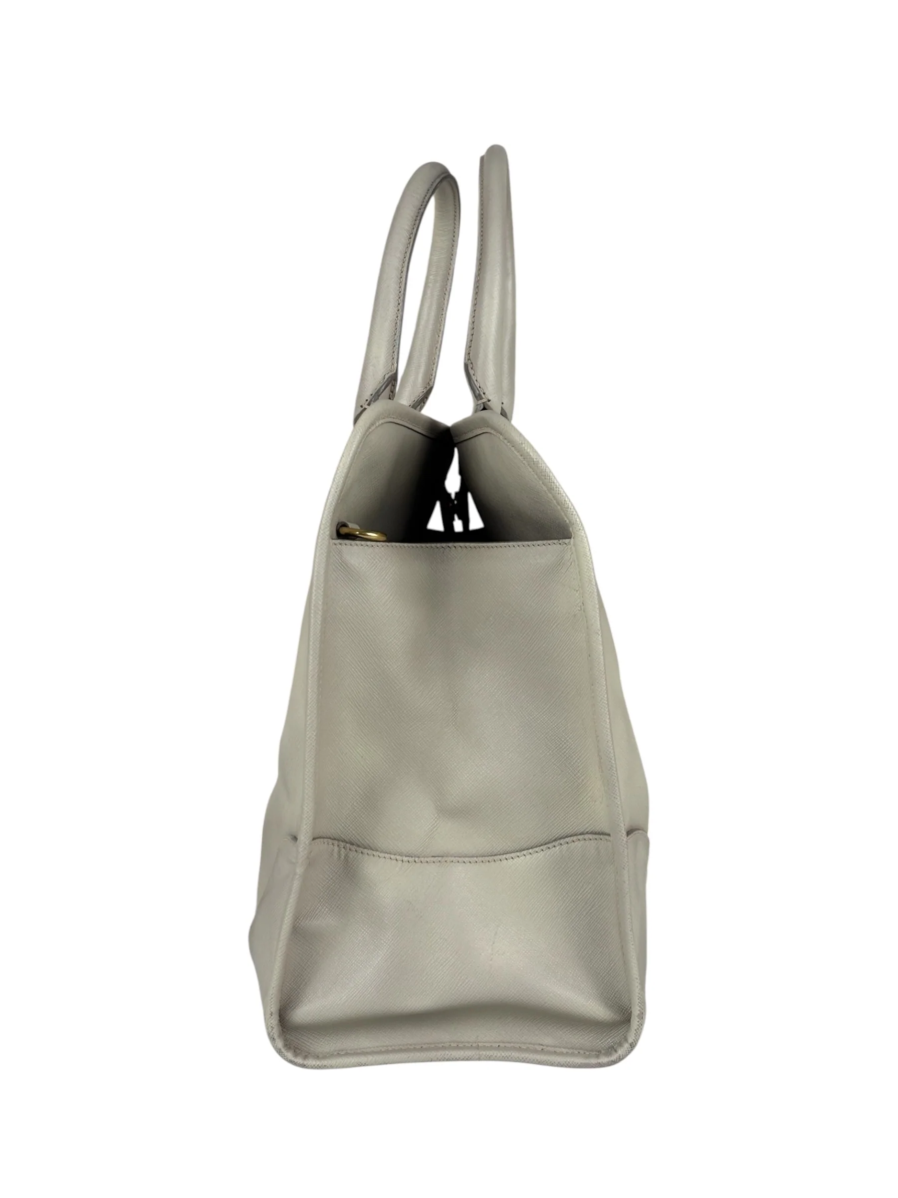 Prada Saffiano Lux Leather Grey 2Way Shopping Bag - Image 4