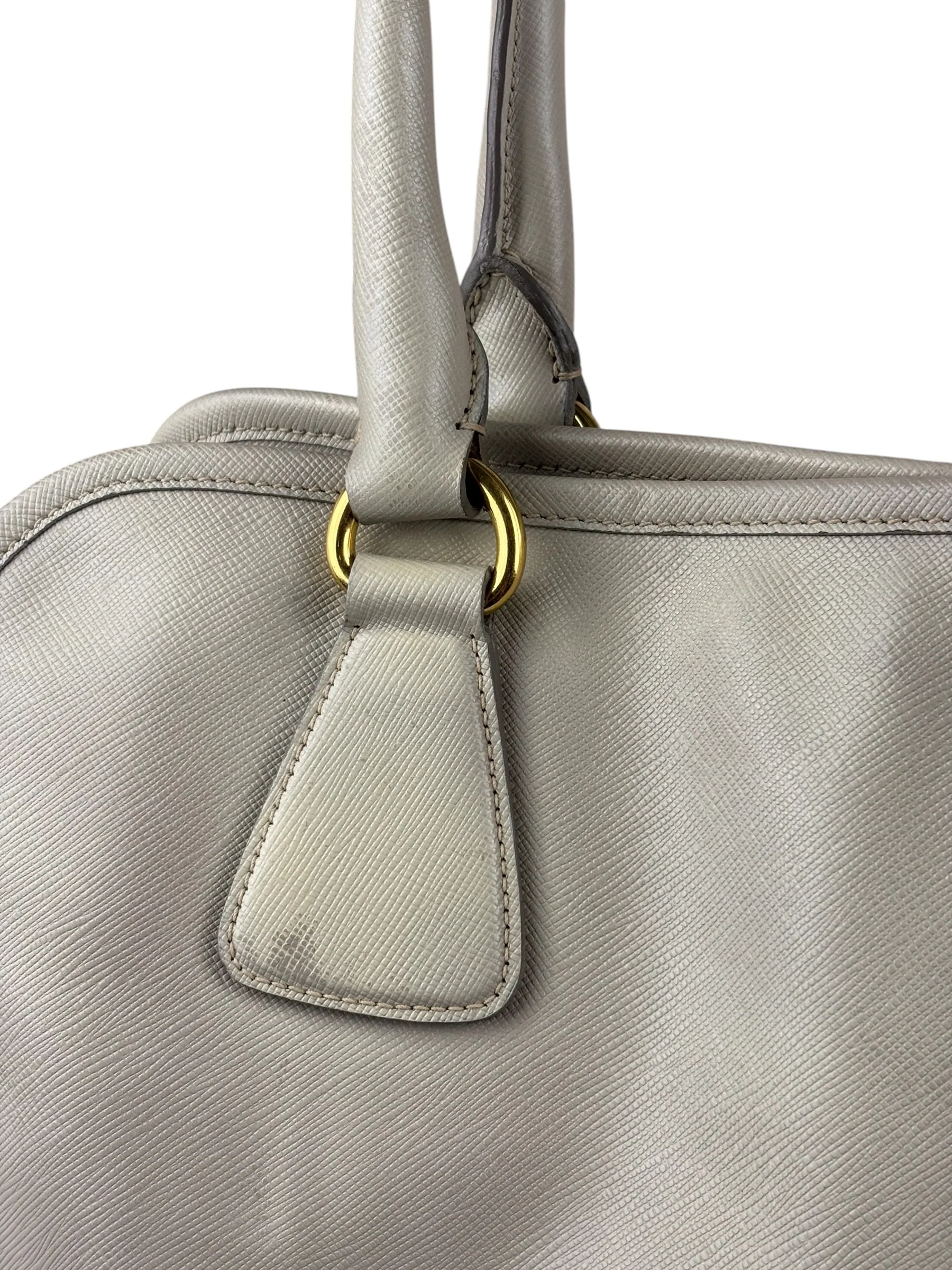 Prada Saffiano Lux Leather Grey 2Way Shopping Bag - Image 7