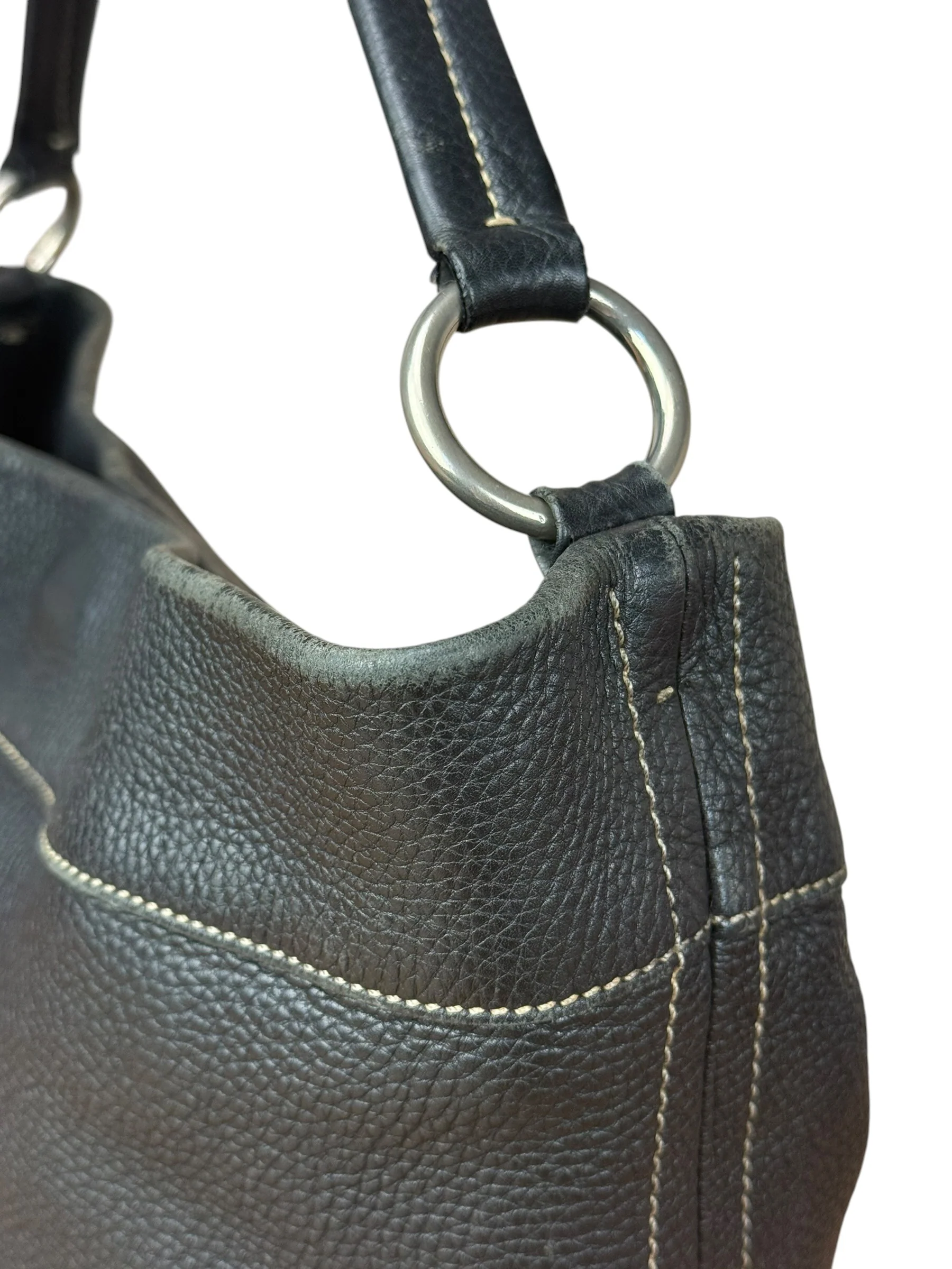 Prada Vintage Black Pebbled Leather Hobo Bag - Image 12