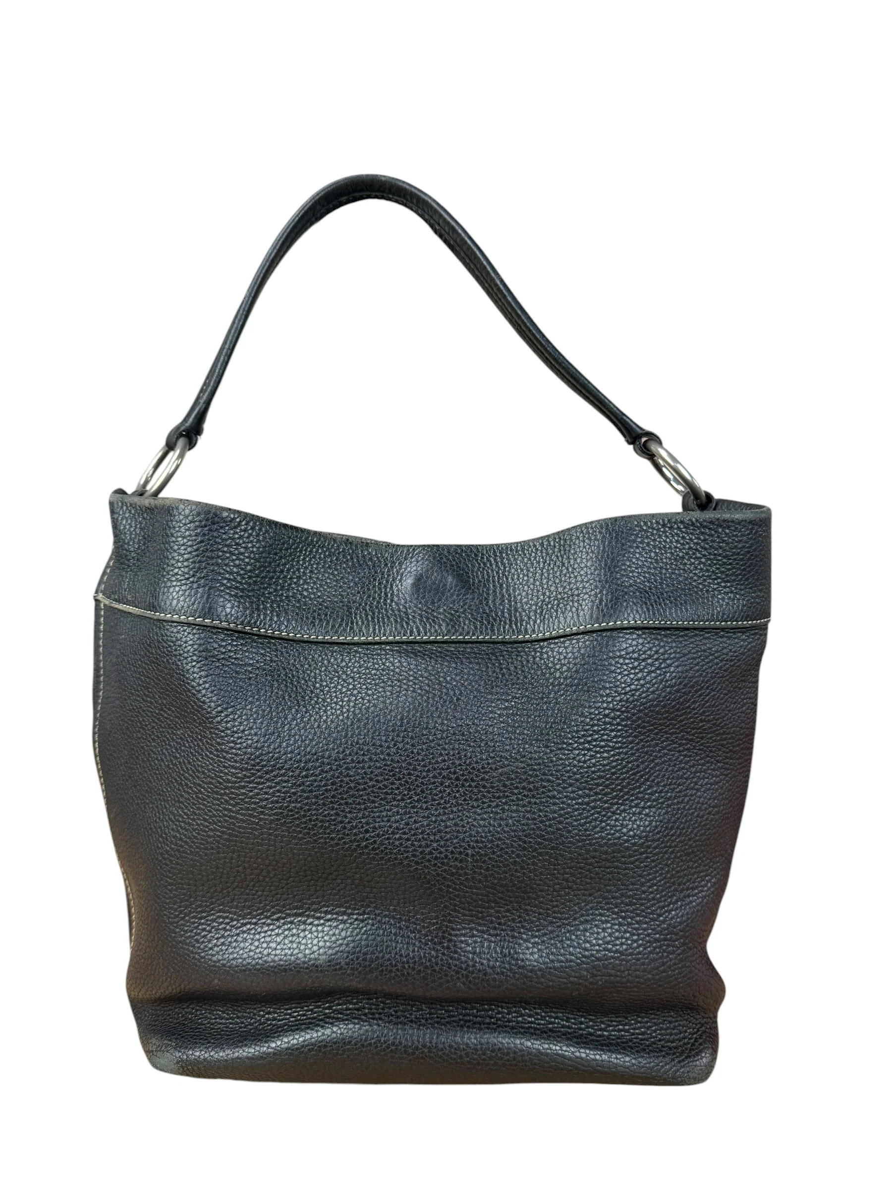 Prada Vintage Black Pebbled Leather Hobo Bag - Image 13