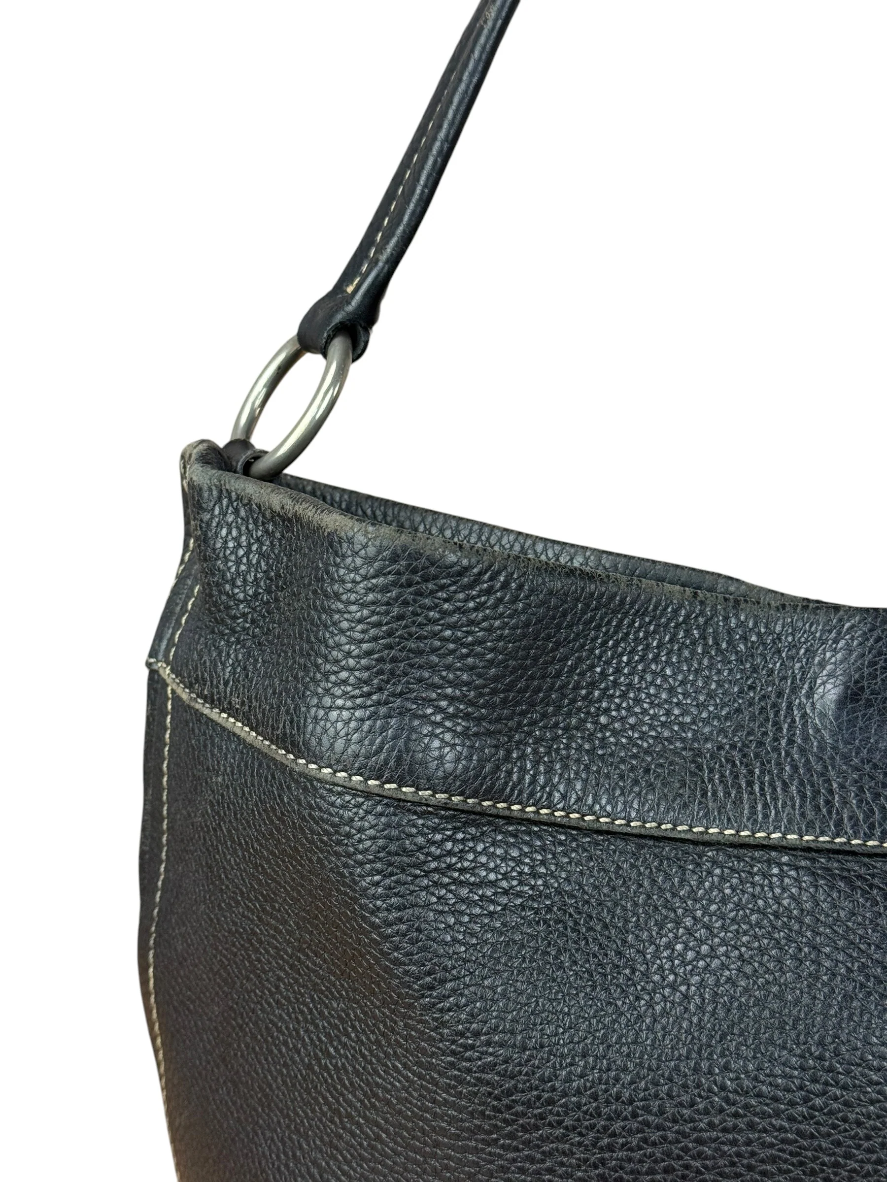 Prada Vintage Black Pebbled Leather Hobo Bag - Image 16