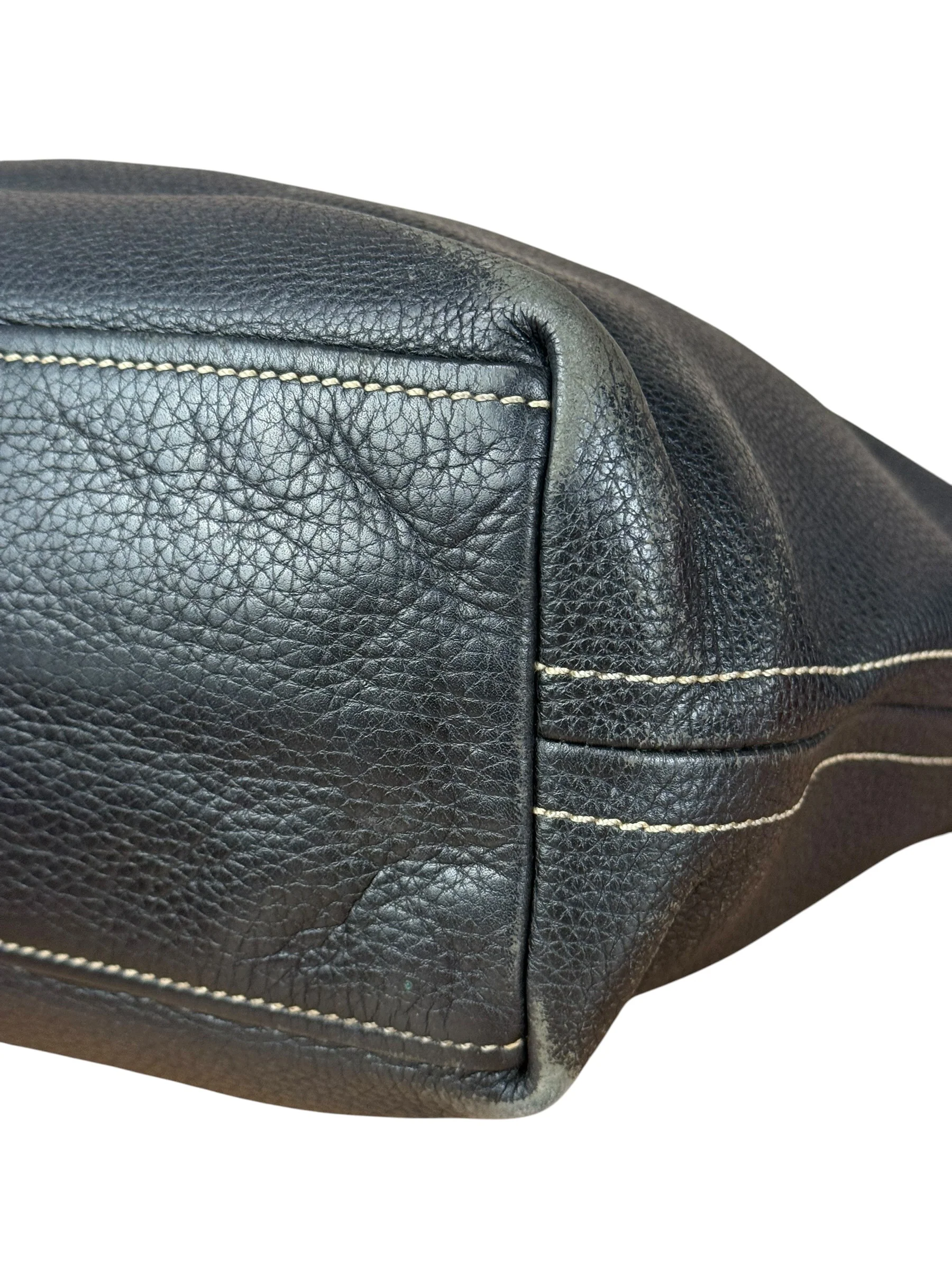 Prada Vintage Black Pebbled Leather Hobo Bag - Image 18