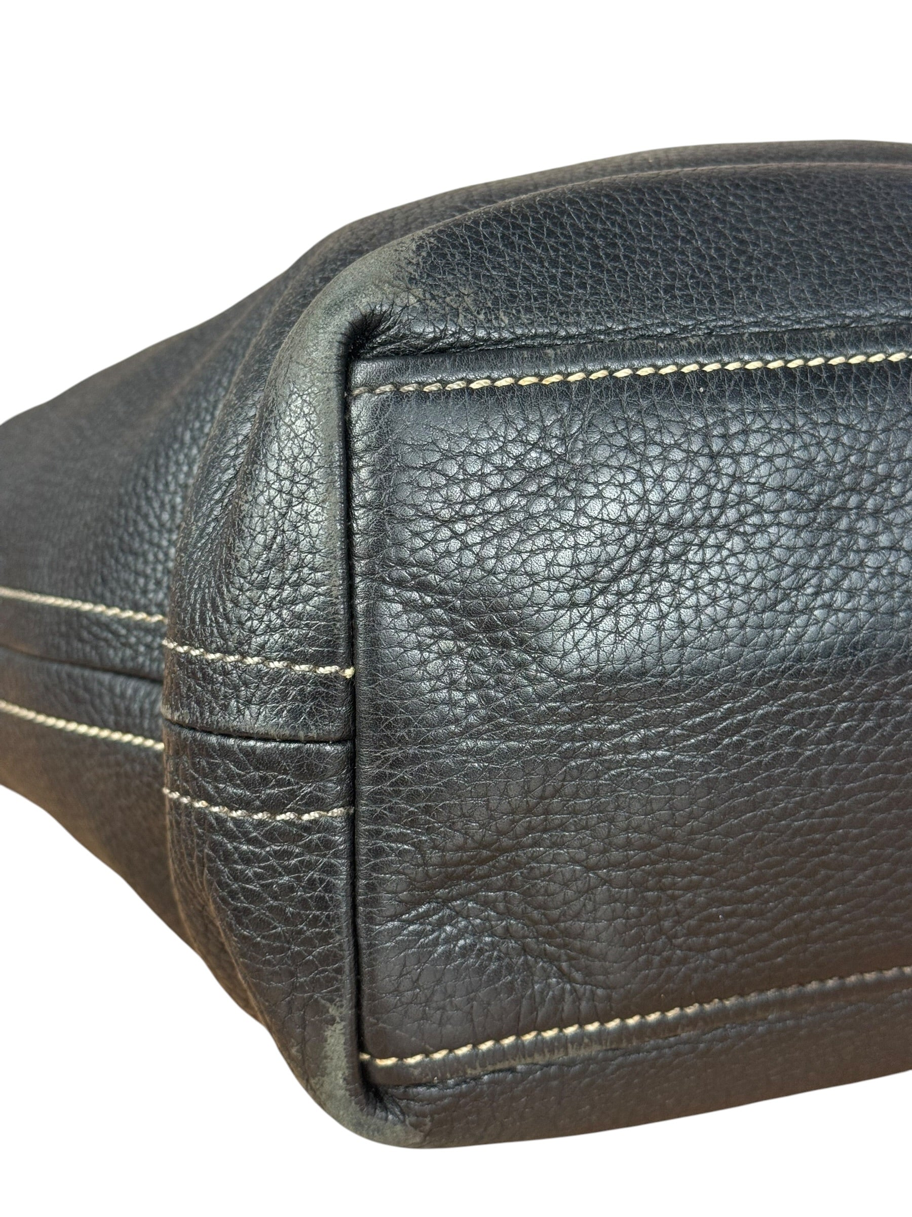 Prada Vintage Black Pebbled Leather Hobo Bag - Image 19