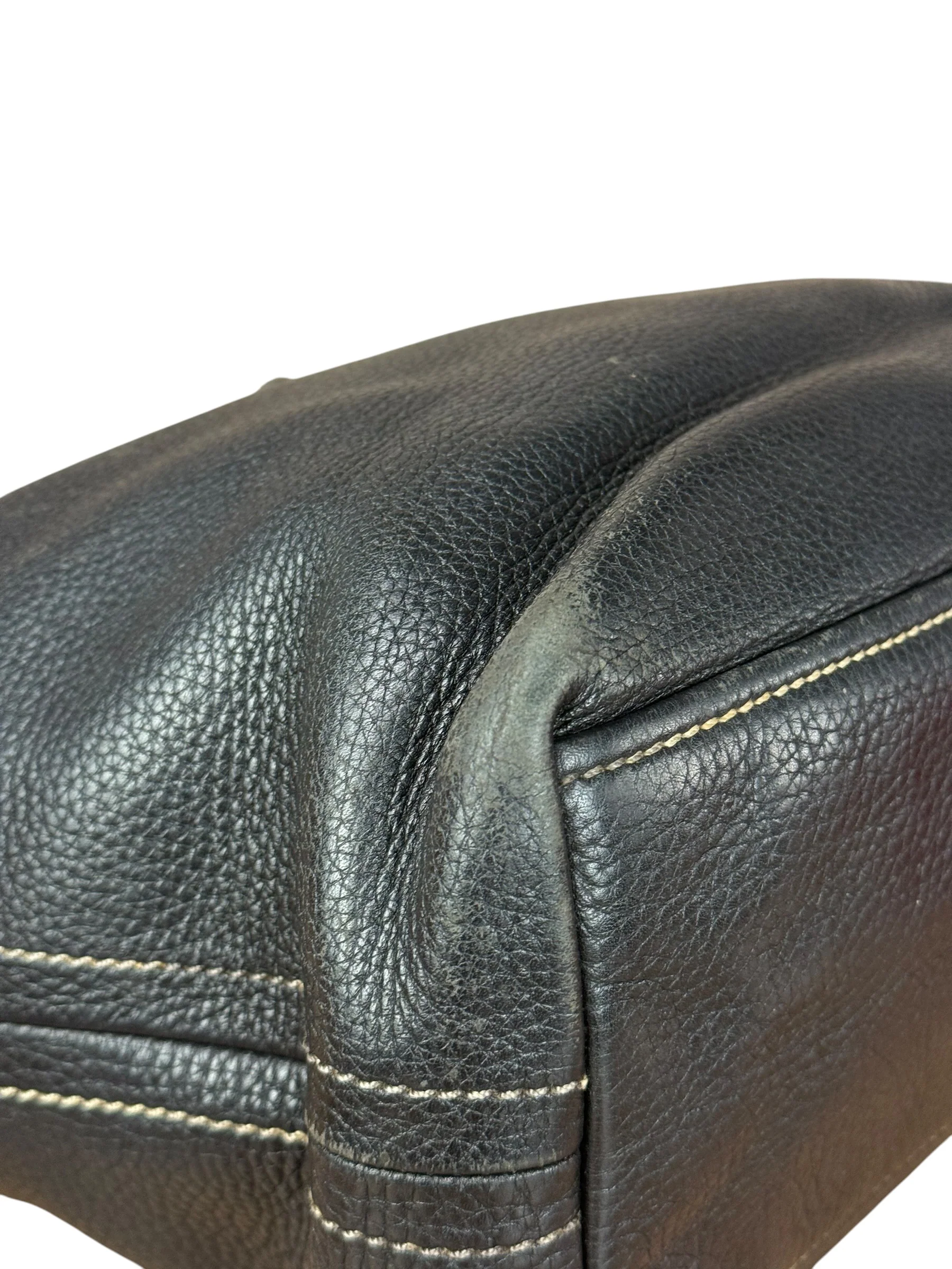 Prada Vintage Black Pebbled Leather Hobo Bag - Image 20