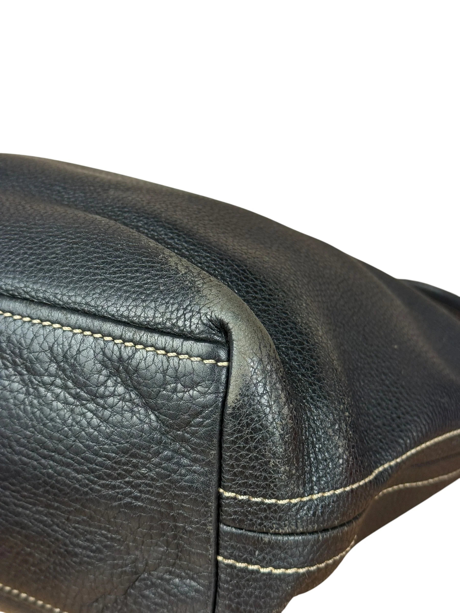 Prada Vintage Black Pebbled Leather Hobo Bag - Image 21
