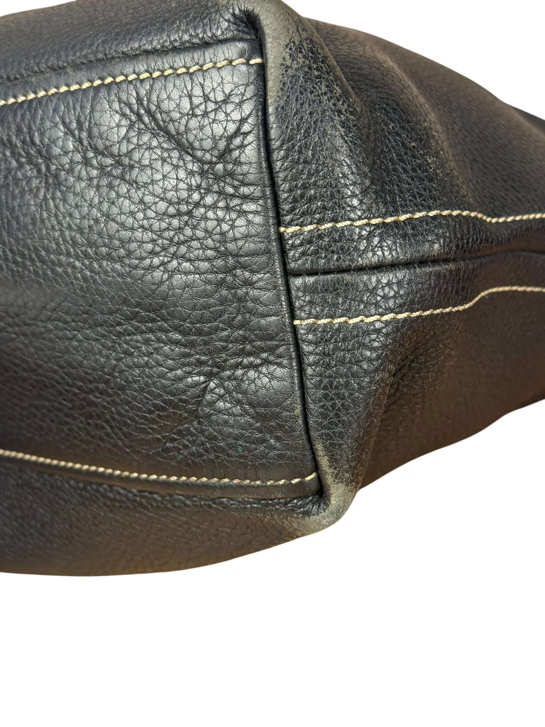 Prada Vintage Black Pebbled Leather Hobo Bag - Image 22