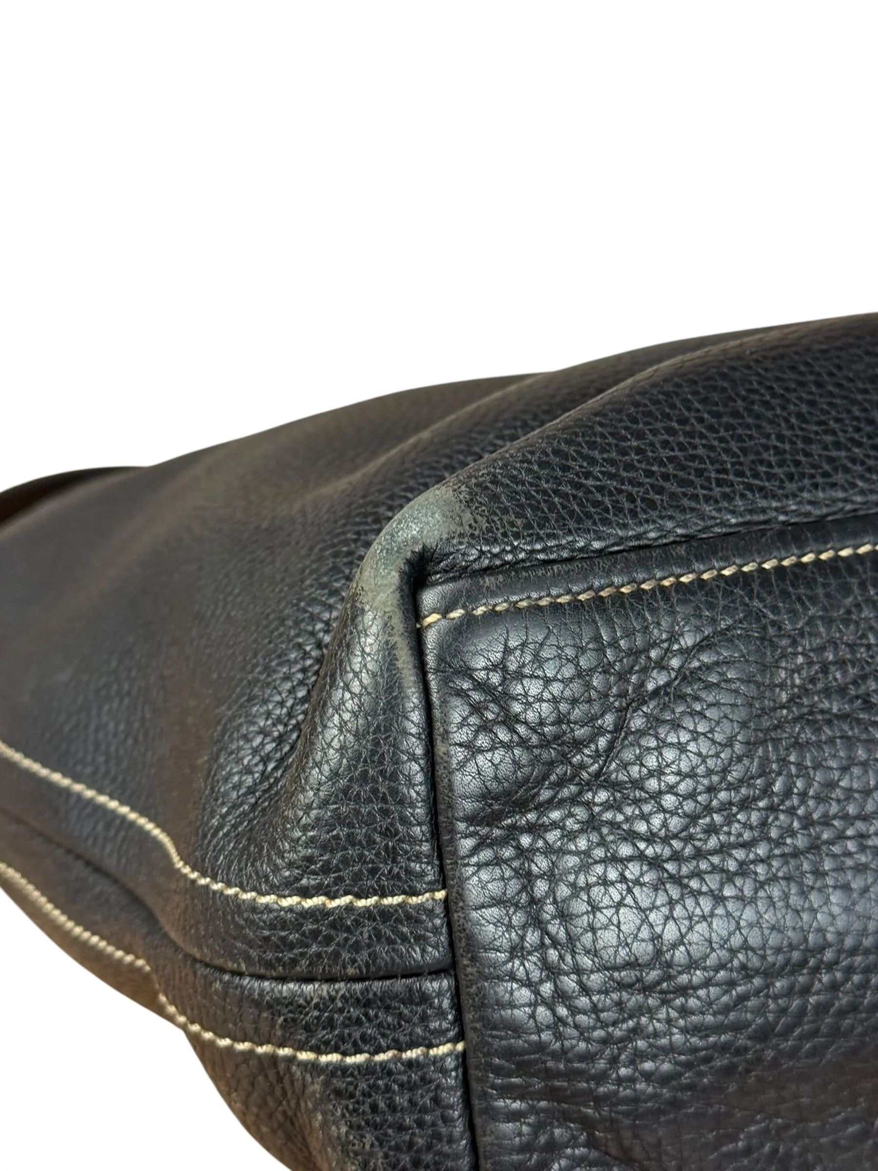 Prada Vintage Black Pebbled Leather Hobo Bag - Image 24