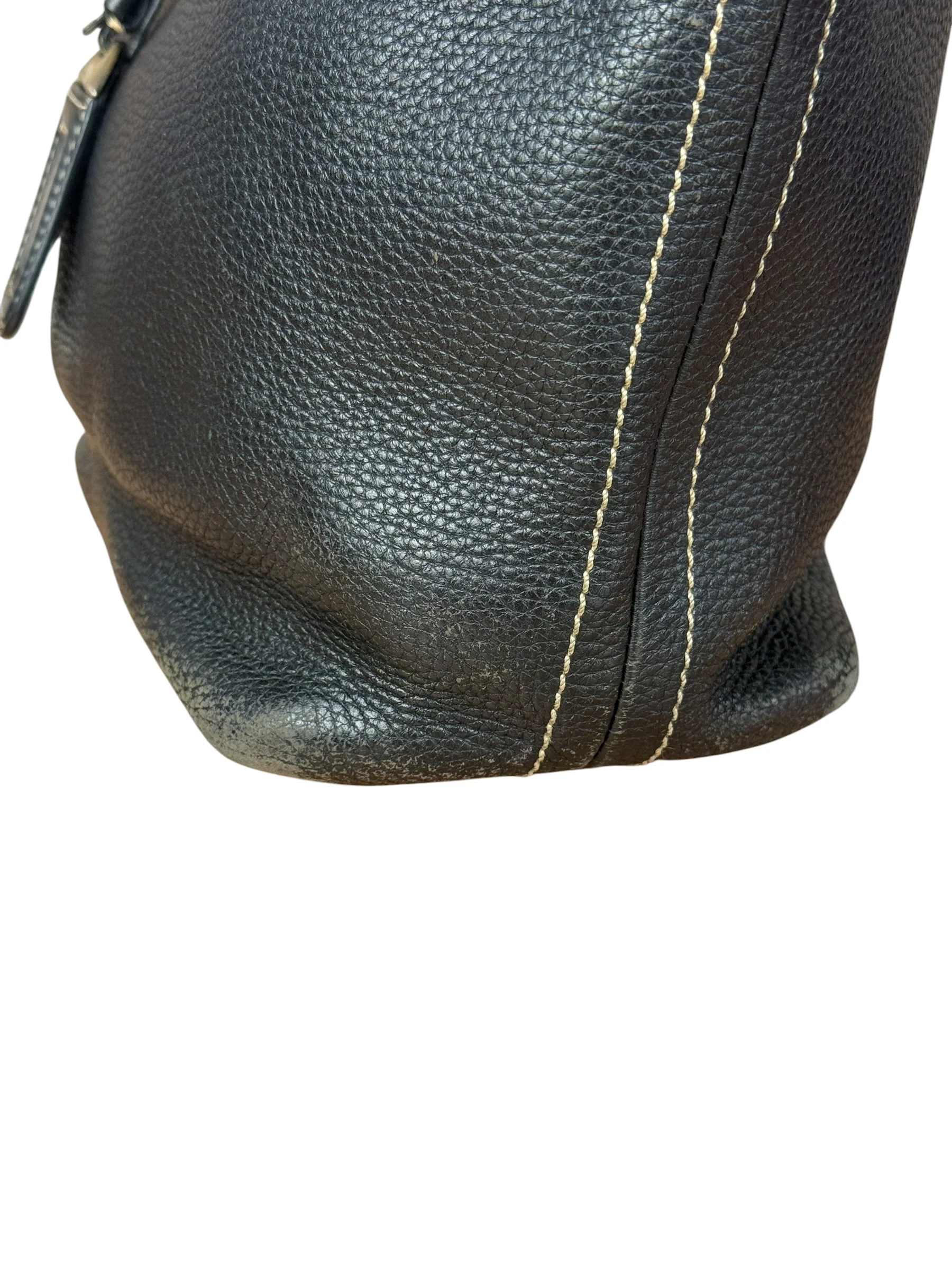 Prada Vintage Black Pebbled Leather Hobo Bag - Image 9
